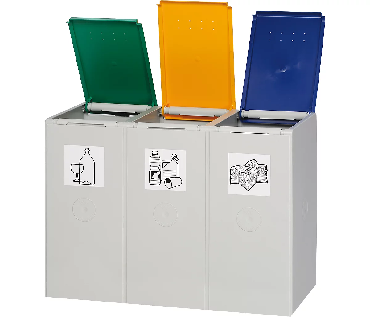 Sistema de recogida de residuos reciclables 2000, 40 litros, elemento triple, ¡se suministra sin tapa!