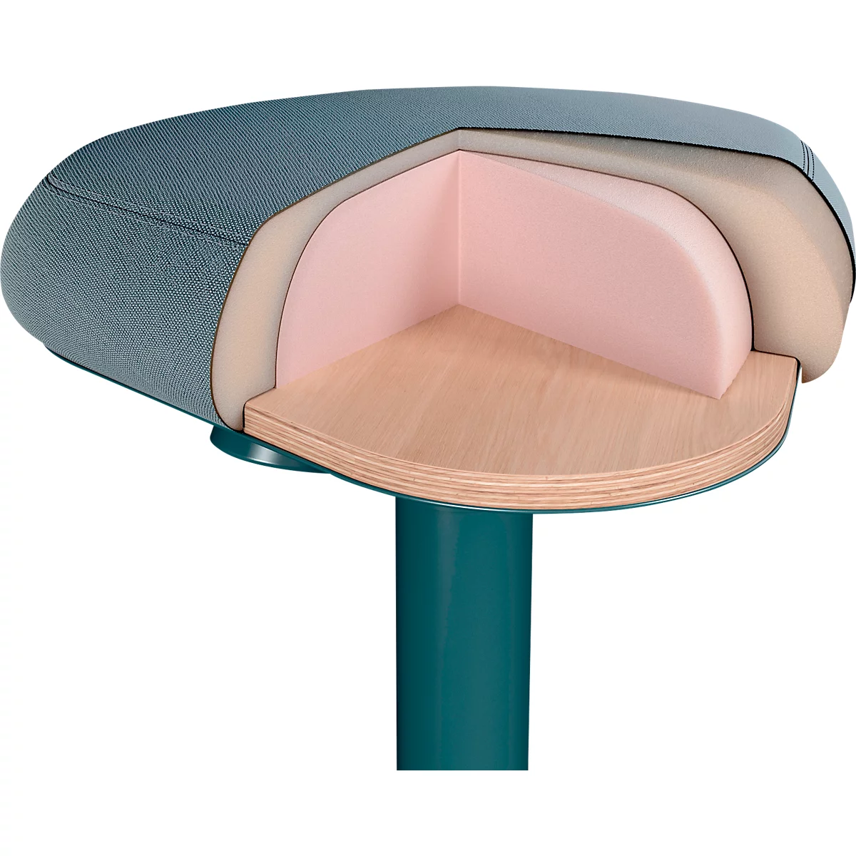 Sitz-/Stehhilfe Leitz Ergo Active, ergonomisch, höhenverstellbar, dreieckiger Komfortsitz, Schaumpolsterung, Tragegriff, bis 100 kg, dunkelgrau