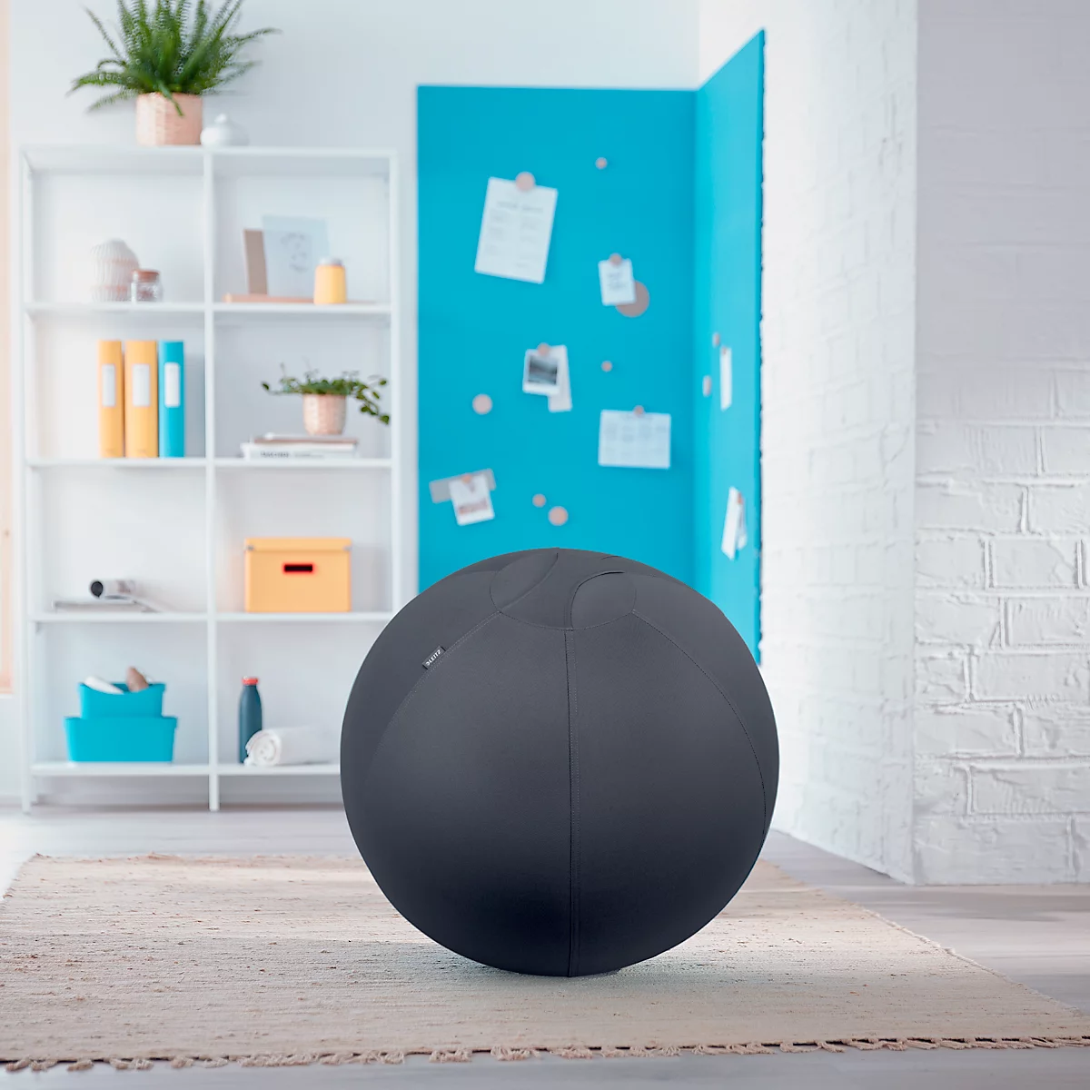 Sitzball Leitz Ergo Cosy, Stärkung der Rücken- und Rumpfmuskulatur, Stoffüberzug, ⌀ 650 mm, grau