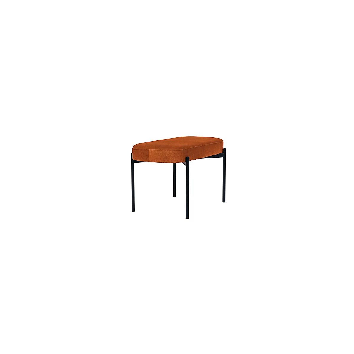 Sitzbank meet® by Paperflow GAIA, oval M, Stoffbezug rostfarben, 4-Fußgestell mattschwarz, B 790 x T 420 x H 455 mm