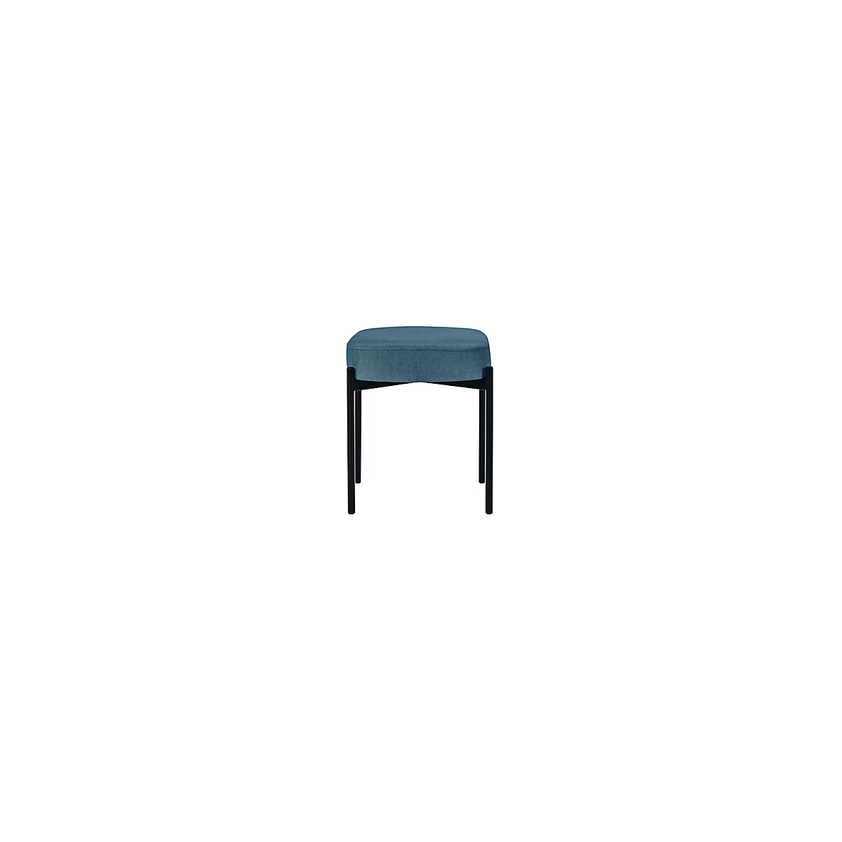 Sitzbank meet® by Paperflow GAIA, oval S, Samtbezug blau, 4-Fußgestell mattschwarz, B 490 x T 380 x H 455 mm