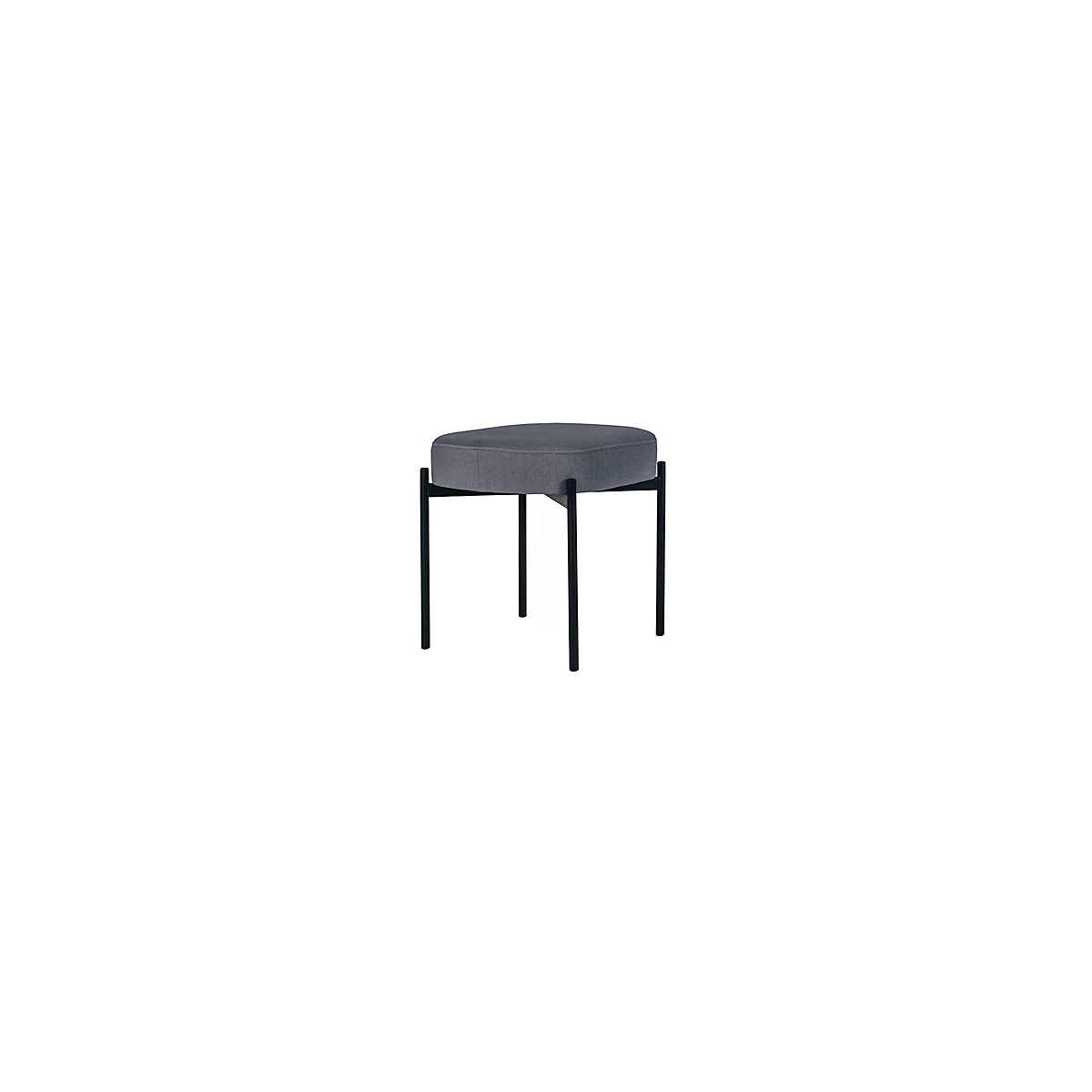 Sitzbank meet® by Paperflow GAIA, oval S, Samtbezug grau, 4-Fußgestell mattschwarz, B 490 x T 380 x H 455 mm