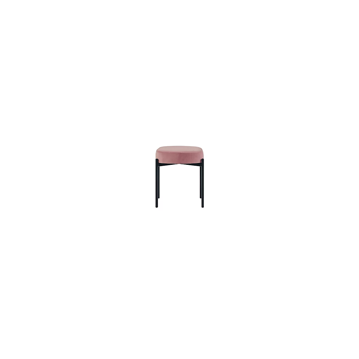 Sitzbank meet® by Paperflow GAIA, oval S, Samtbezug rosé, 4-Fußgestell mattschwarz, B 490 x T 380 x H 455 mm