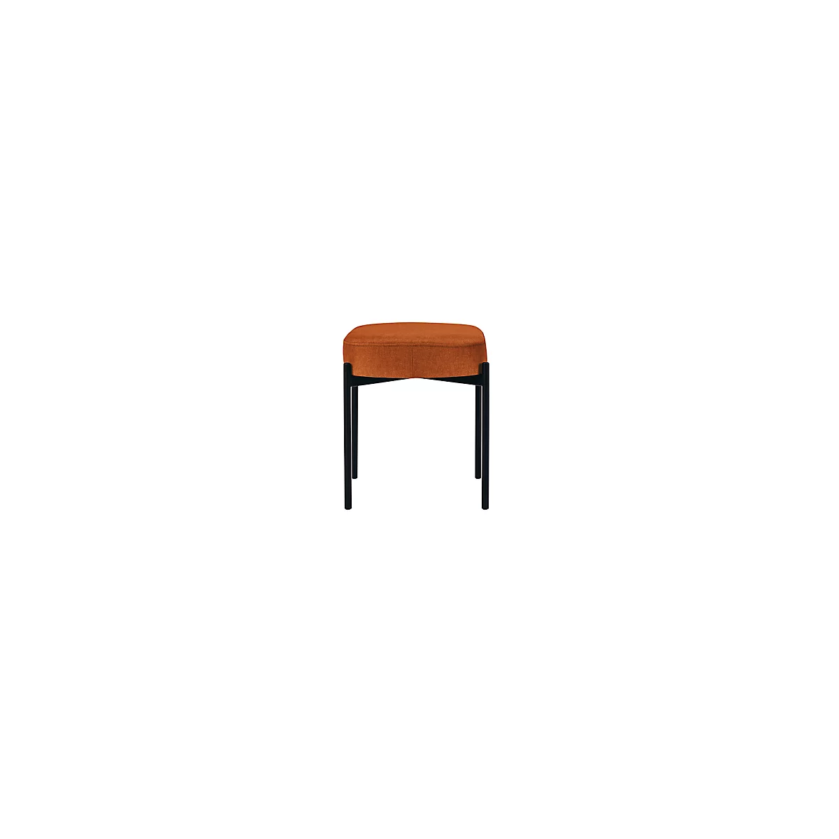 Sitzbank meet® by Paperflow GAIA, oval S, Samtbezug rostfarben, 4-Fußgestell mattschwarz, B 490 x T 380 x H 455 mm