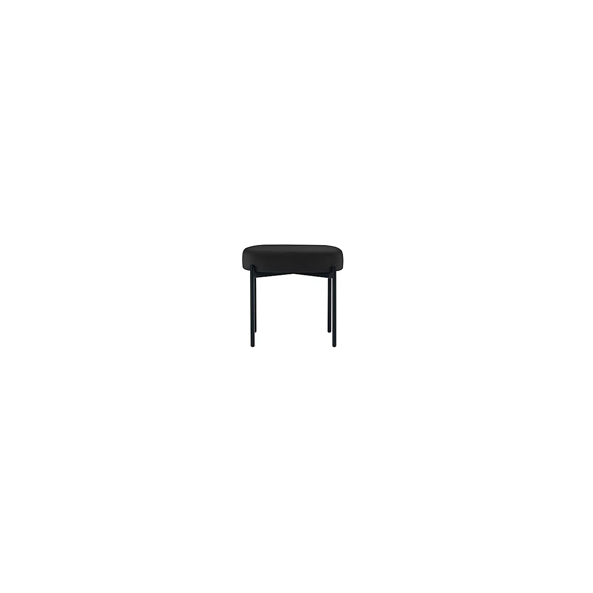 Sitzbank meet® by Paperflow GAIA, oval S, Samtbezug schwarz, 4-Fußgestell mattschwarz, B 490 x T 380 x H 455 mm