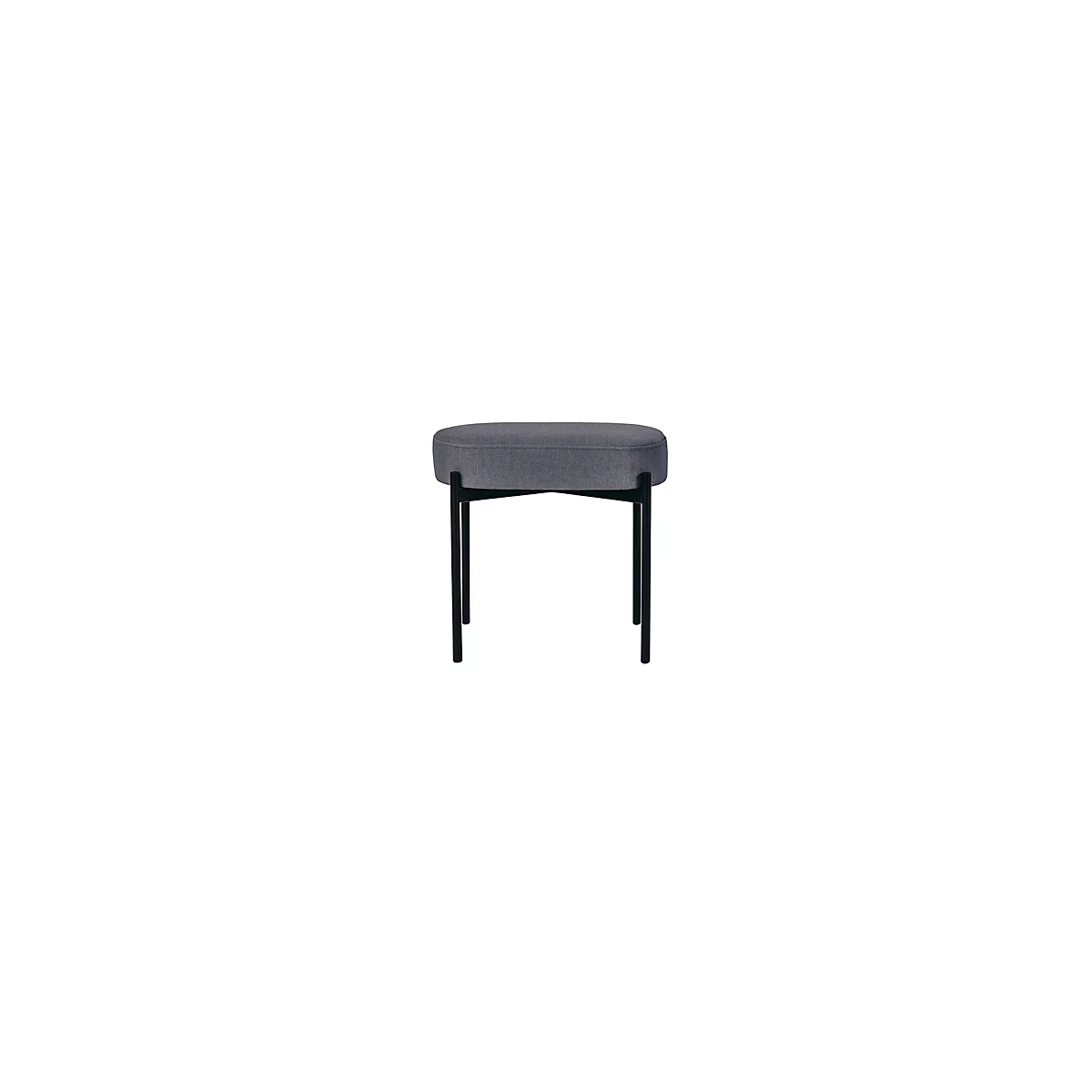 Sitzbank meet® by Paperflow GAIA, oval S, Stoffbezug mausgrau, 4-Fußgestell mattschwarz, B 490 x T 380 x H 455 mm