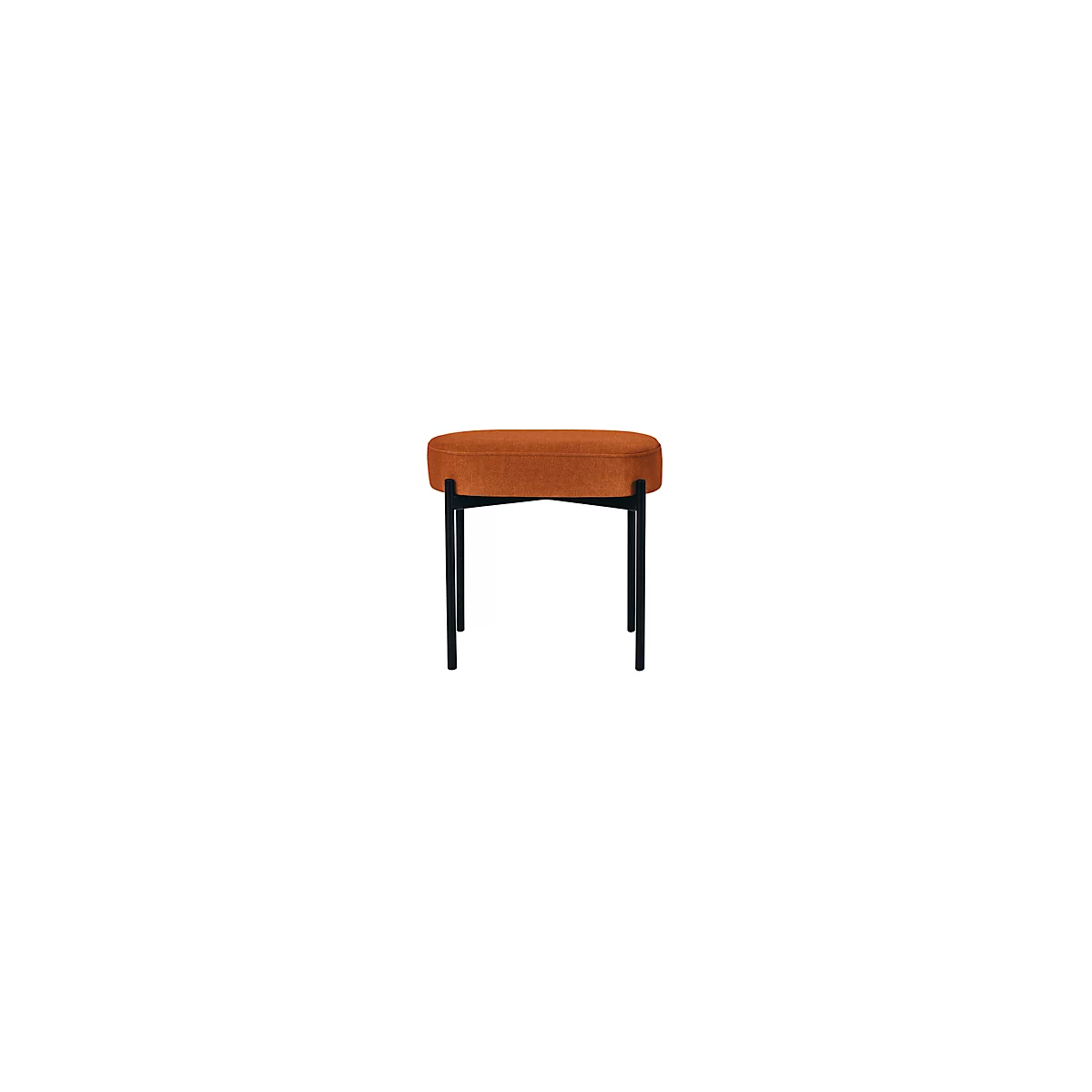 Sitzbank meet® by Paperflow GAIA, oval S, Stoffbezug rostfarben, 4-Fußgestell mattschwarz, B 490 x T 380 x H 455 mm