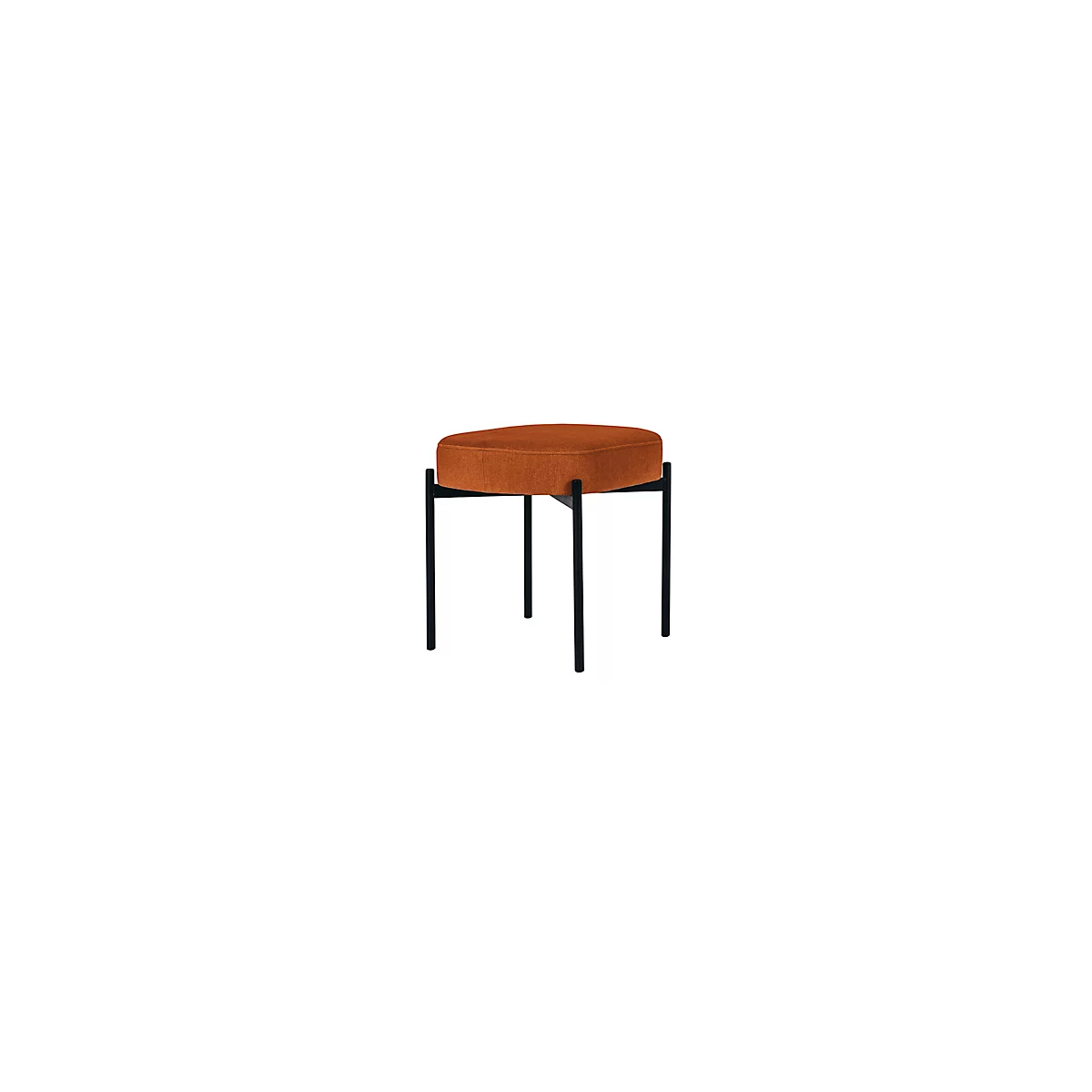 Sitzbank meet® by Paperflow GAIA, oval S, Stoffbezug rostfarben, 4-Fußgestell mattschwarz, B 490 x T 380 x H 455 mm