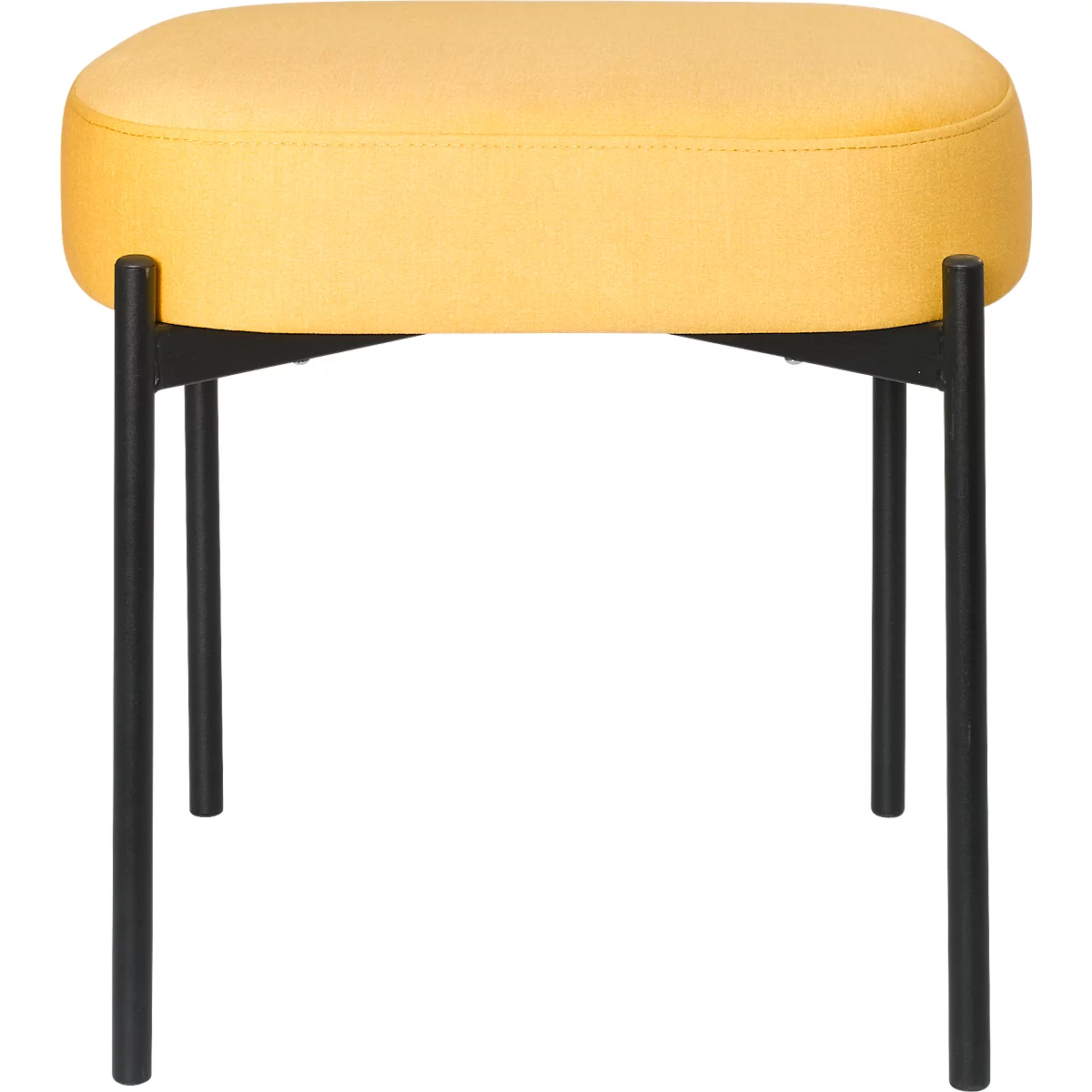 Sitzbank meet® by Paperflow GAIA, oval S, Stoffbezug safran, 4-Fußgestell mattschwarz, B 490 x T 380 x H 455 mm