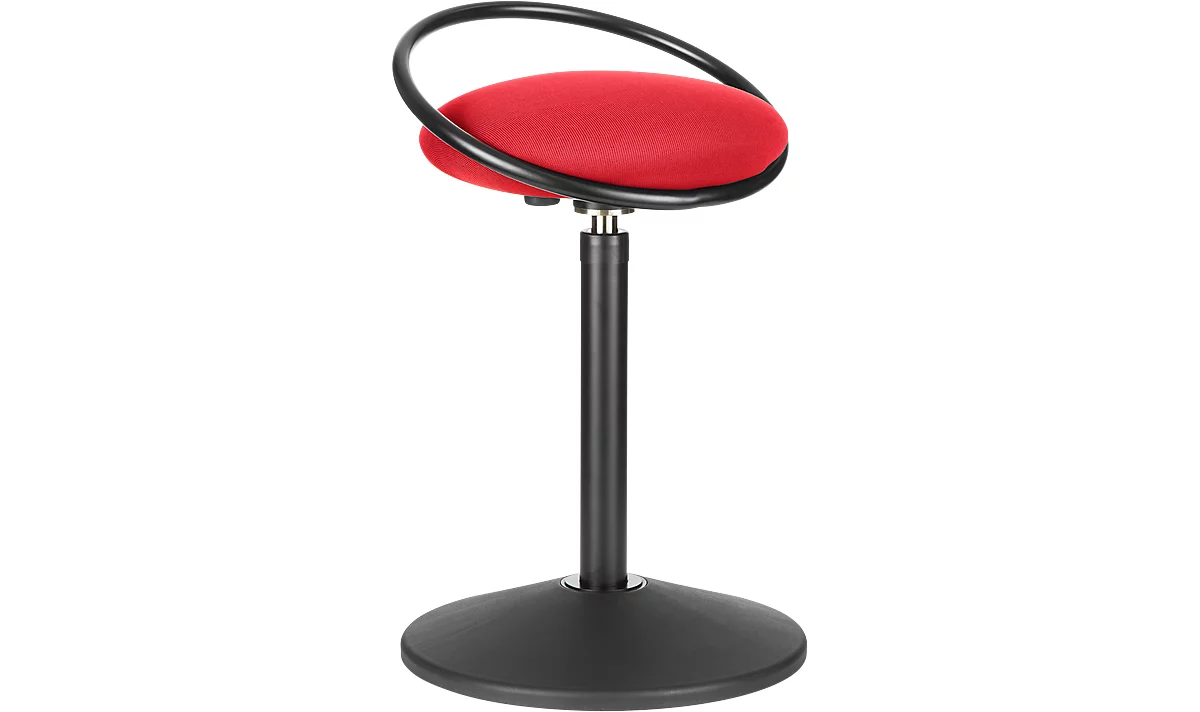 Sitzhocker ROVO SOLO mit Ring, 3D-Gestrick, schwarz/rot