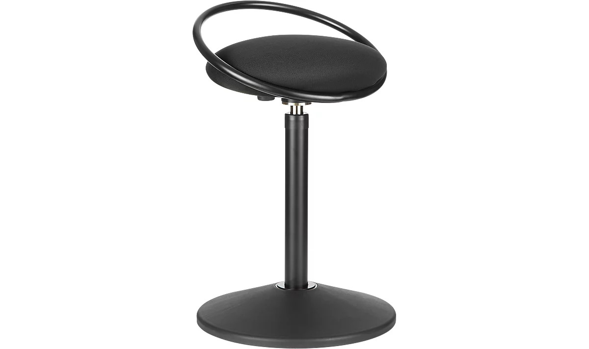 Sitzhocker ROVO SOLO mit Ring, 3D-Gestrick, schwarz/schwarz