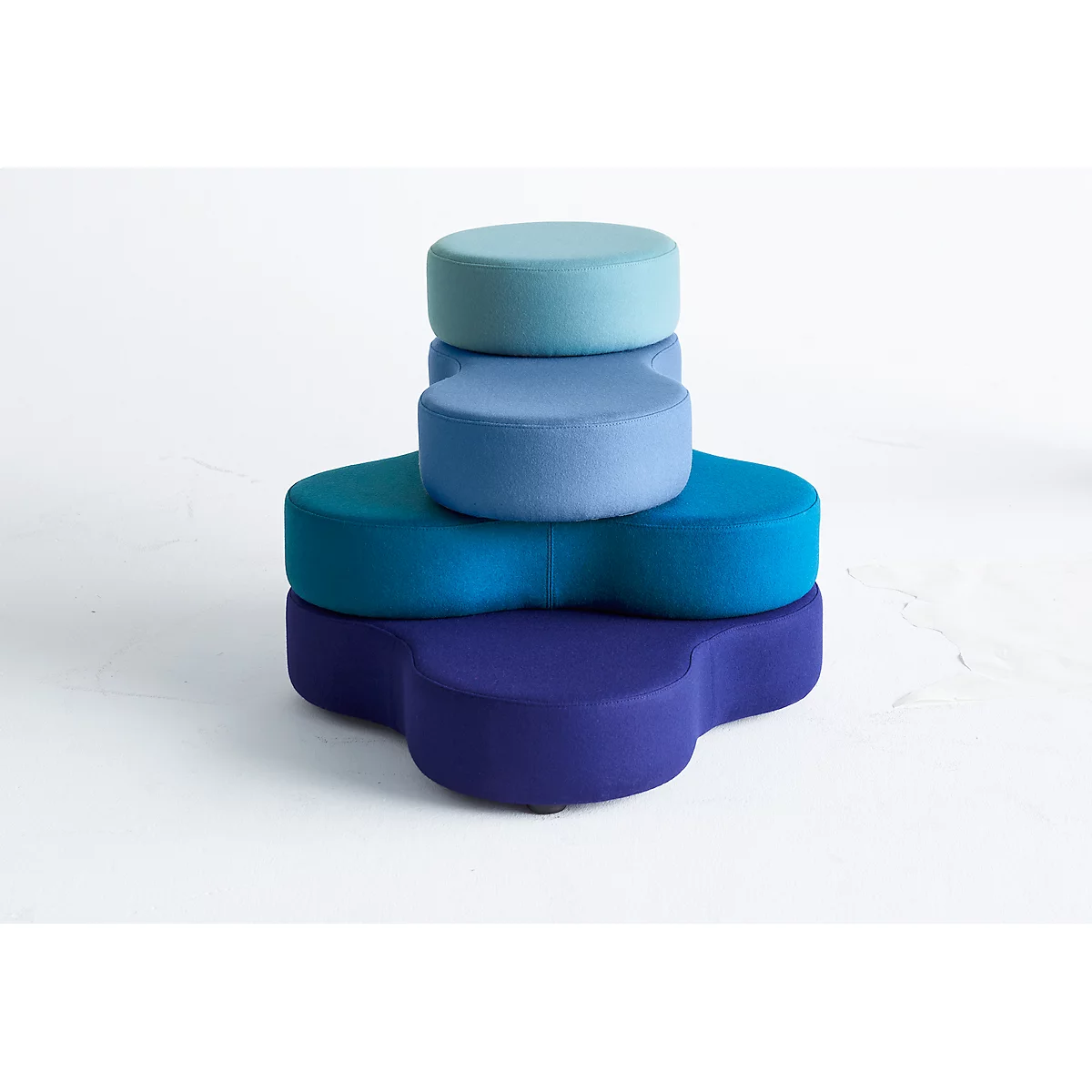 Sitzsystem TAPA Round I, Stoff, modular, mit Drehmechanismus, B 800 x H 620 mm, blau/blau