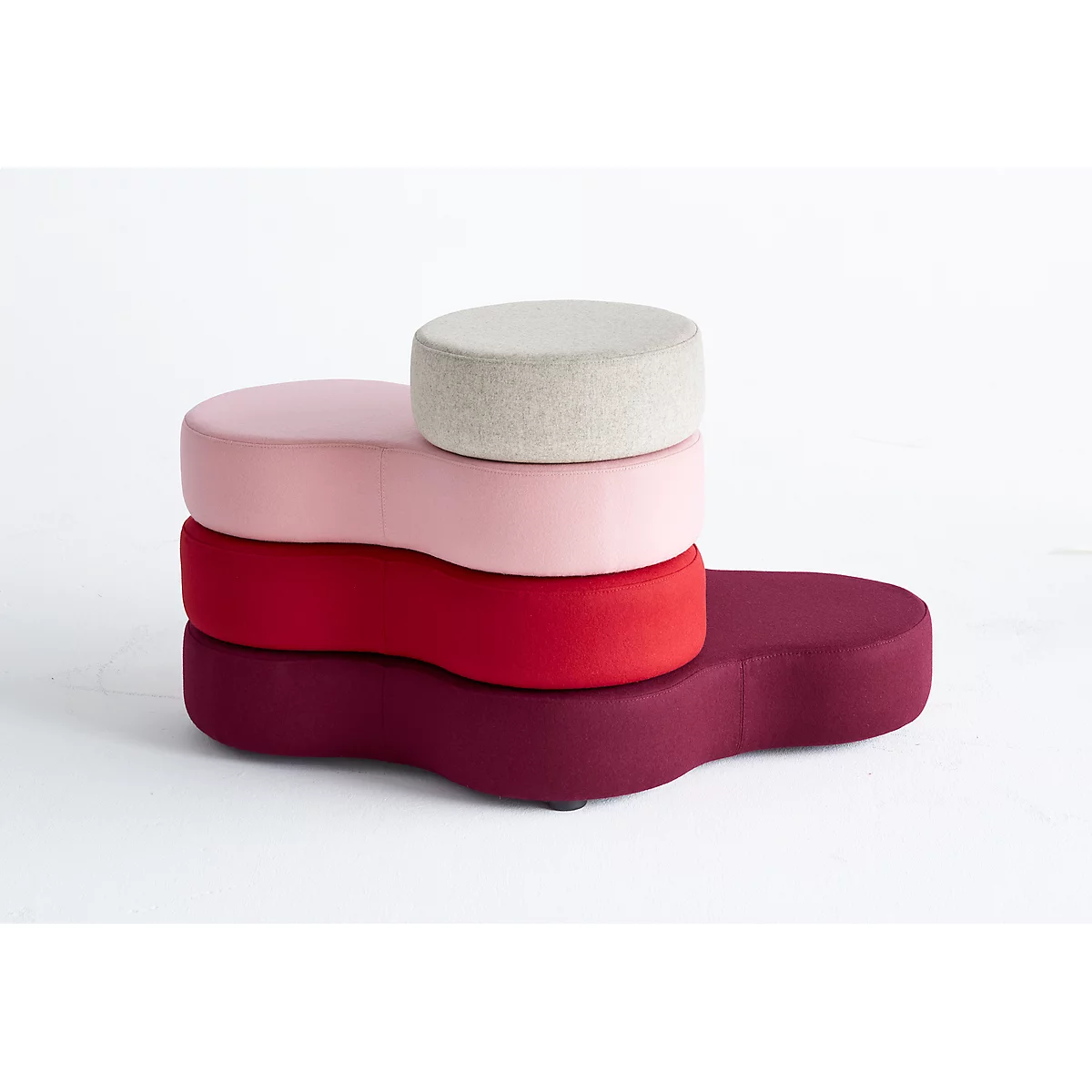 Sitzsystem TAPA Round I, Stoff, modular, mit Drehmechanismus, B 800 x H 620 mm, bordeaux/grau