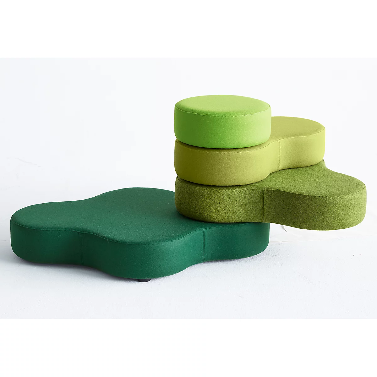 Sitzsystem TAPA Round I, Stoff, modular, mit Drehmechanismus, B 800 x H 620 mm, grün/grün