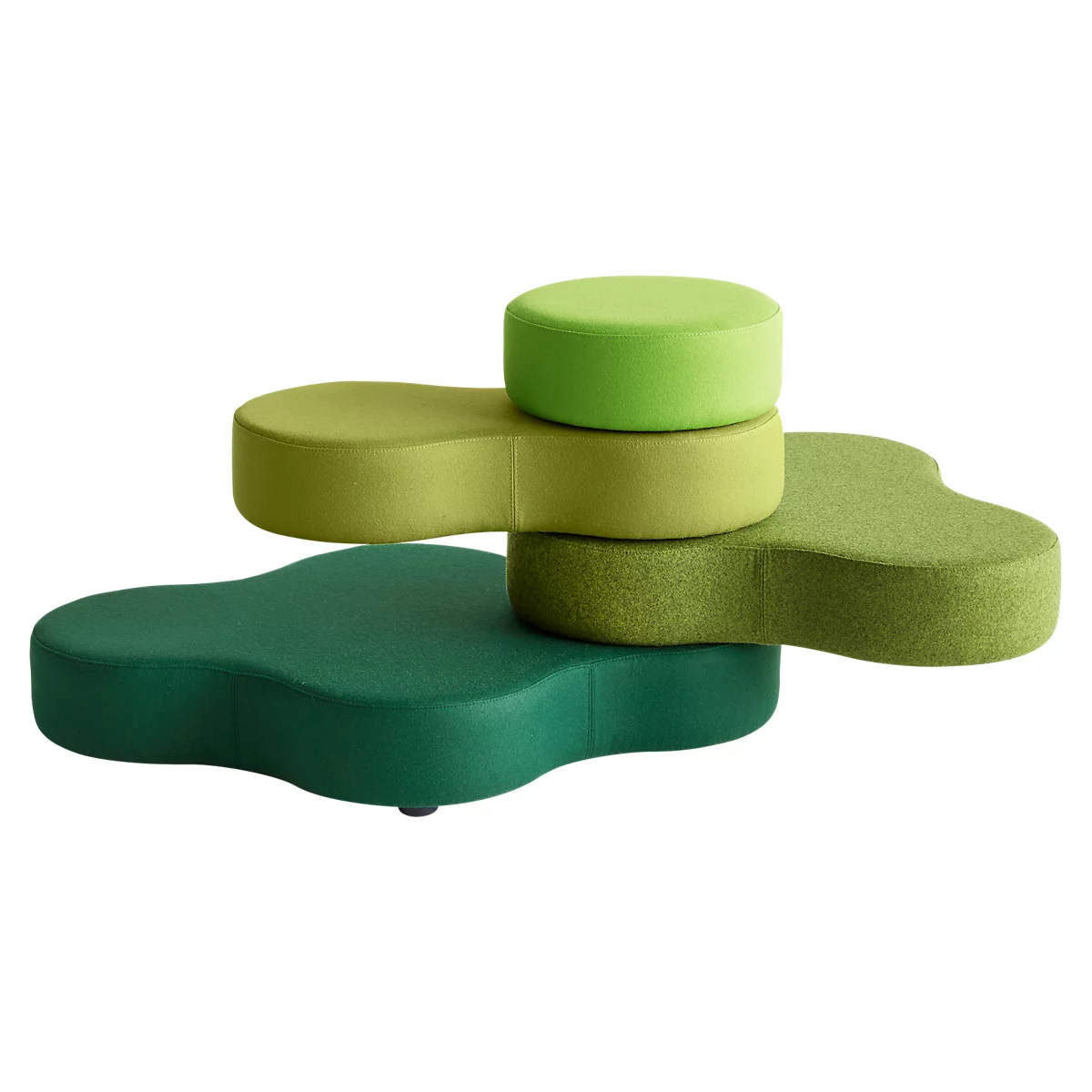 Sitzsystem TAPA Round II, Stoff, modular, mit Drehmechanismus, B 1090 x H 620 mm, grün/grün