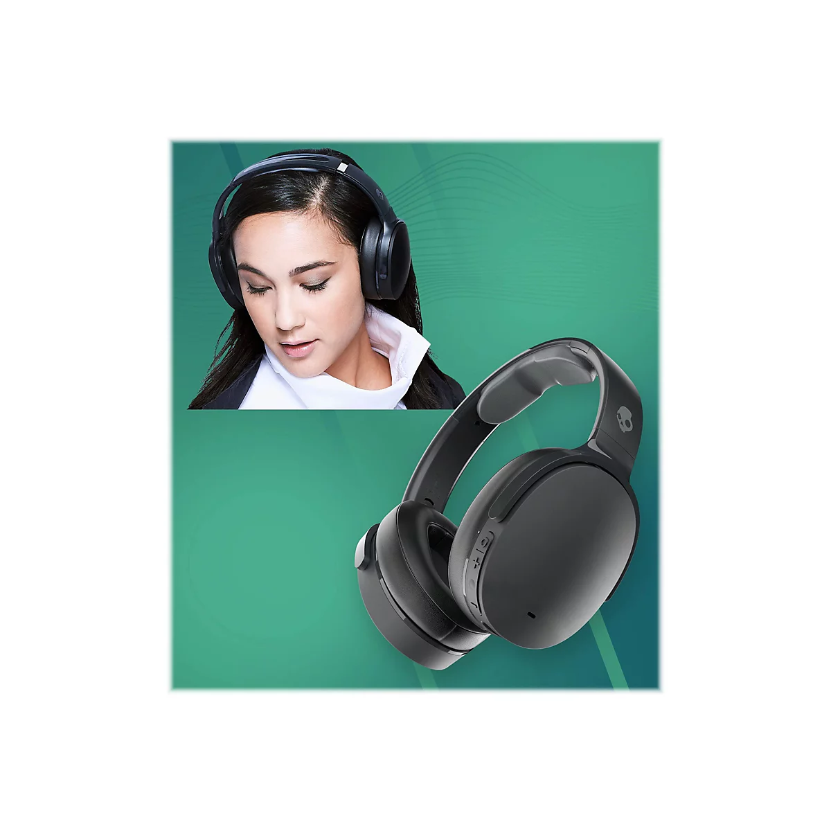 Skullcandy HESH ANC - Kopfhörer mit Mikrofon - ohrumschließend - Bluetooth - kabellos, kabelgebunden - aktive Rauschunterdrückung