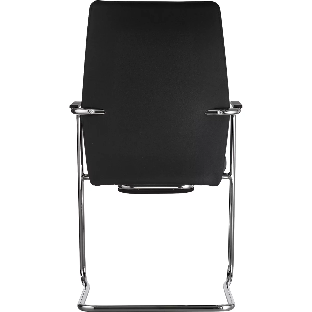 Sledestoel, B 470 x D 470 x H 427 mm, incl. armleuningen, stapelbaar tot 3 stuks, gestoffeerd &amp; met stoffen bekleding, zwart