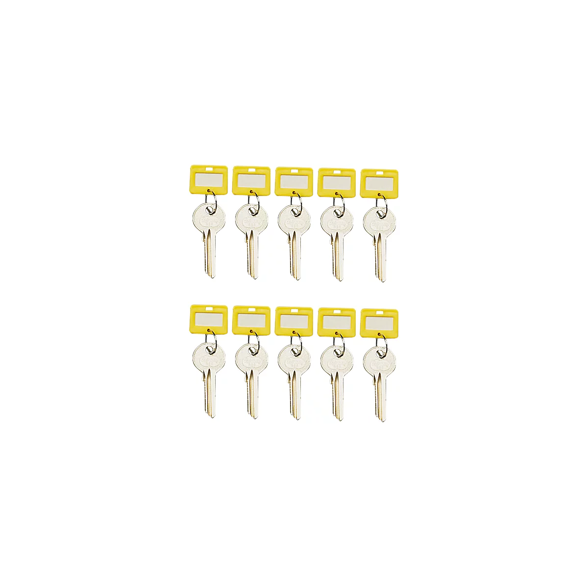 Sleutelhanger, 10 stuks, geel