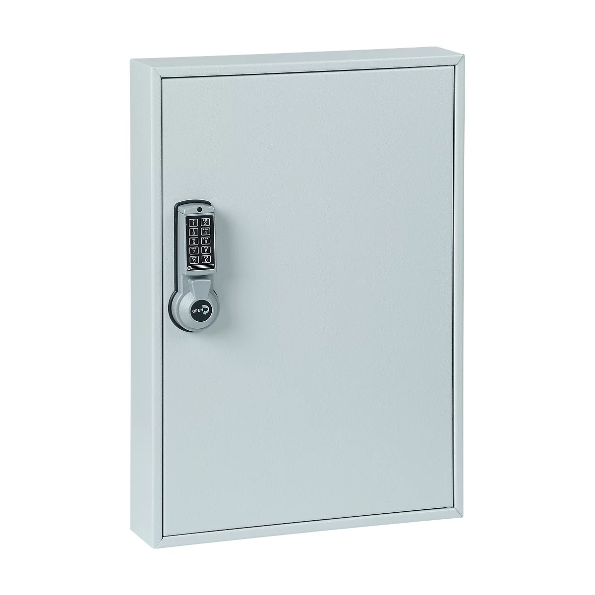 Sleutelkast ELO, met 30 haken, met beveiligde haken, elektrisch slot incl. 9 V blokbatterij, lichtgrijs RAL 7035