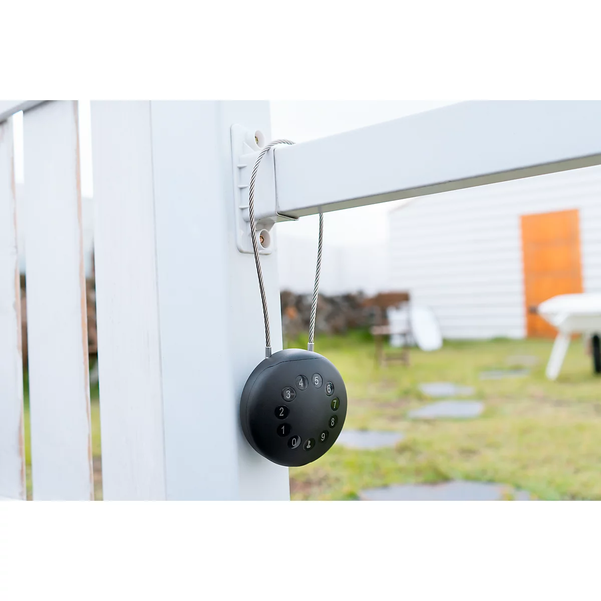Sleutelkluis Phoenix Palm KS0212EC, gemotoriseerd sleutelslot, bediening via app, Bluetooth, waterdicht/stofdicht IP65, met roestvrijstalen kabel, zwart