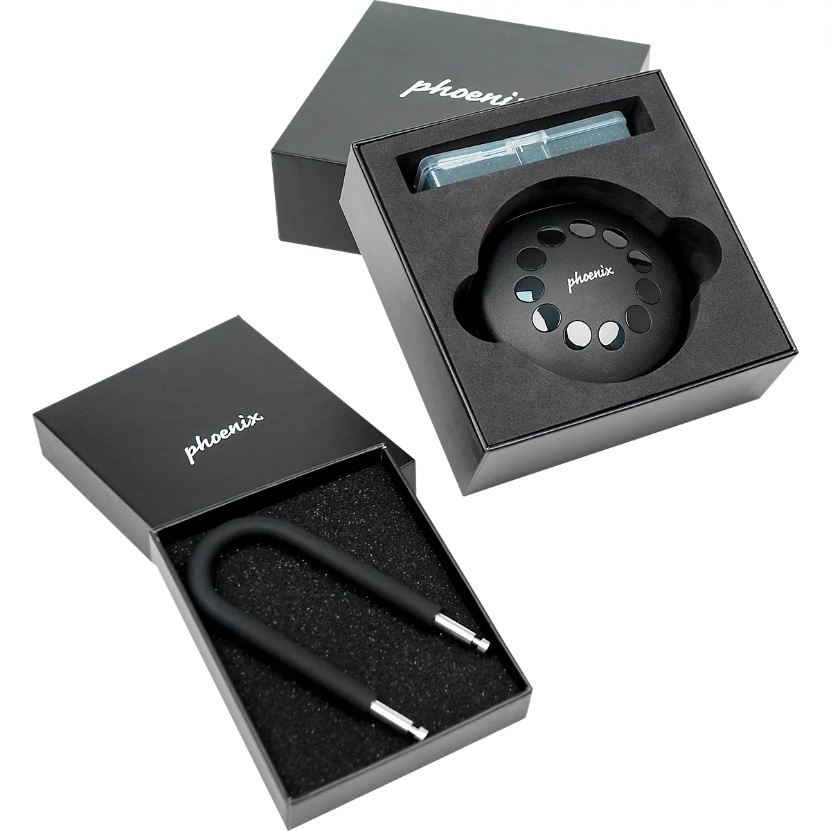 Sleutelkluis Phoenix Palm KS0213ES, gemotoriseerd sleutelslot, bediening via app, Bluetooth, waterdicht/stofdicht IP65, met slotbeugel, zwart