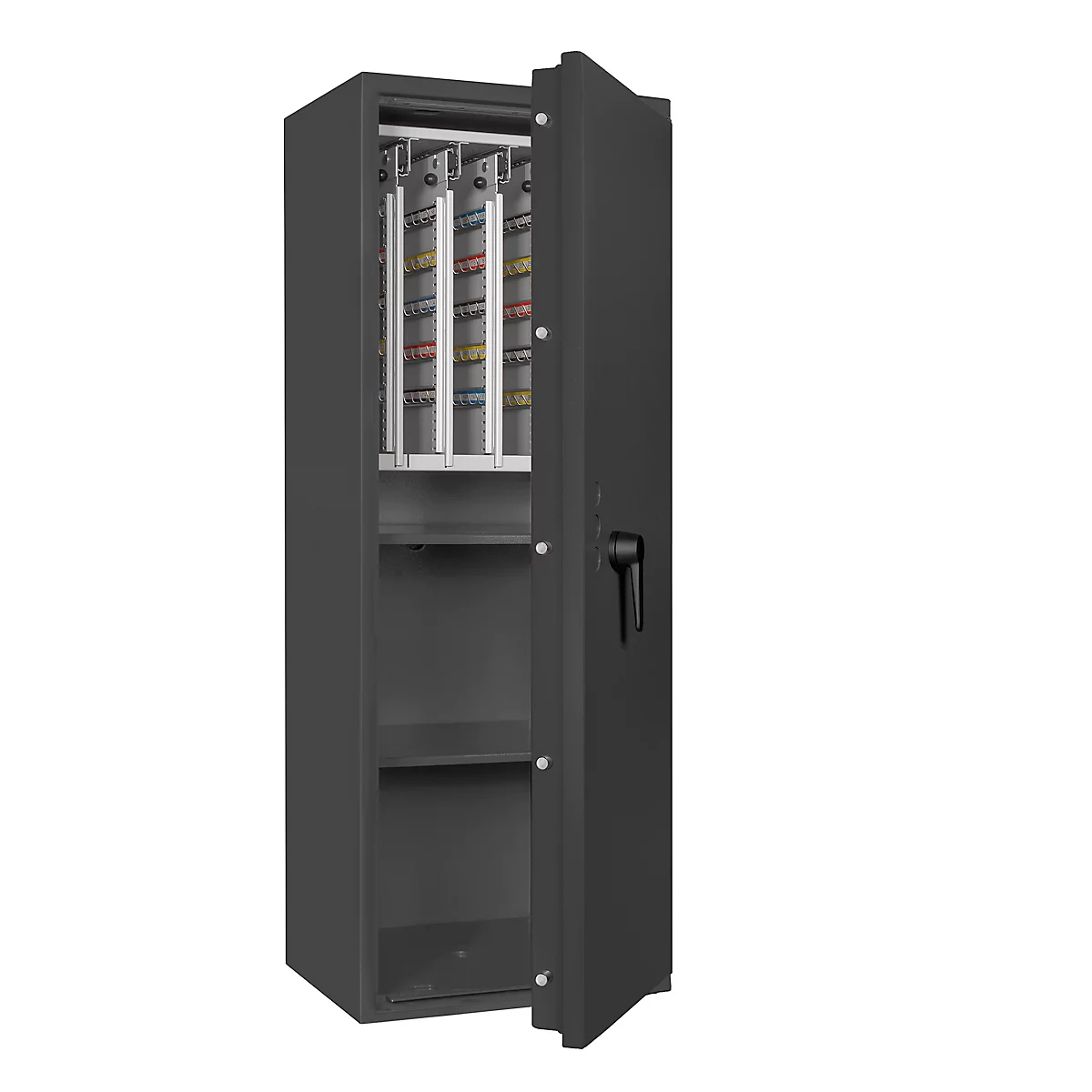 Sleutelkluis STC 2-400 Combi, klasse I volgens EN 1143-1, 400 haken, 10 ordners, 2 legborden, dubbelbaard slot, grafietgrijs RAL 7024