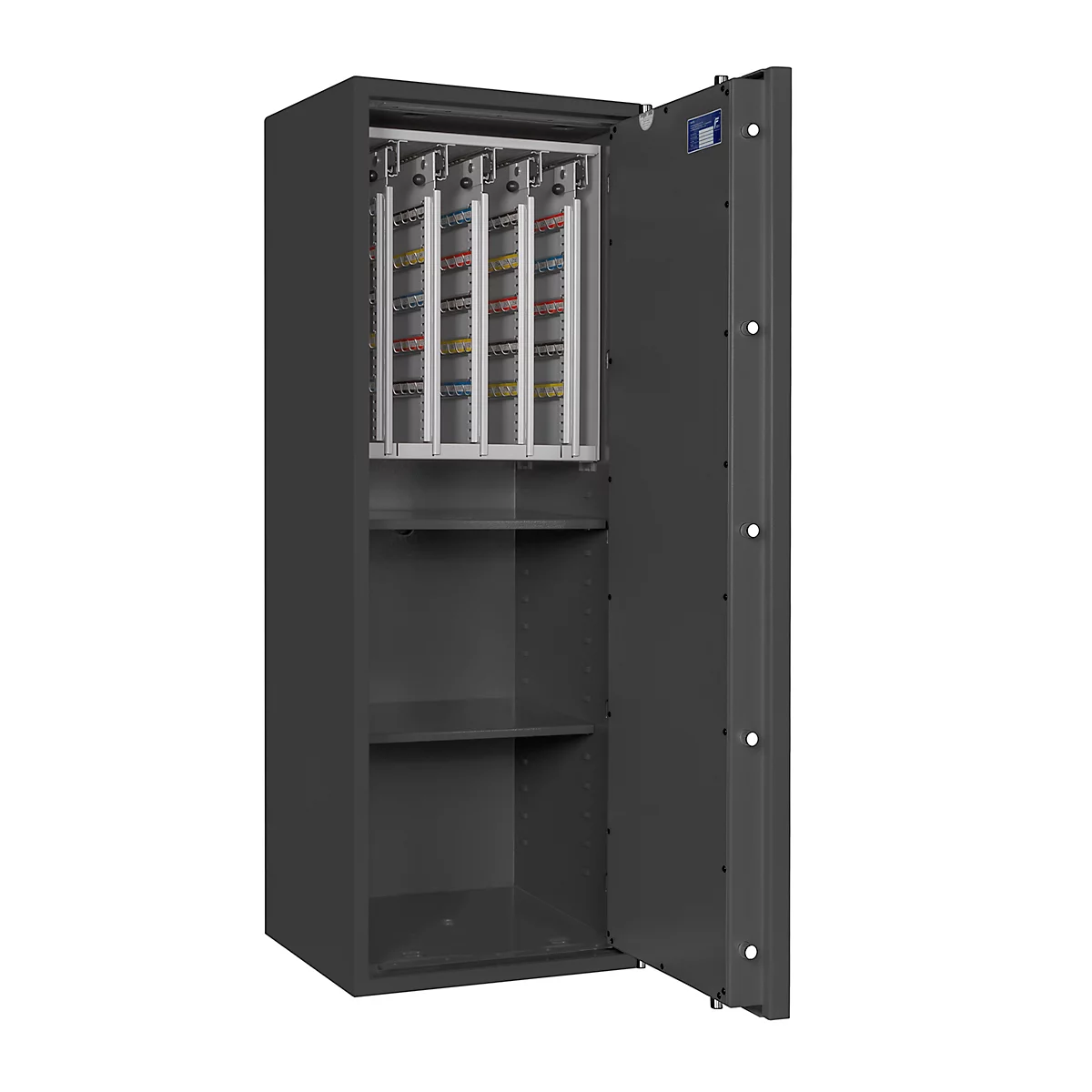 Sleutelkluis STC 2-400 Combi, klasse I volgens EN 1143-1, 400 haken, 10 ordners, 2 legborden, dubbelbaard slot, grafietgrijs RAL 7024