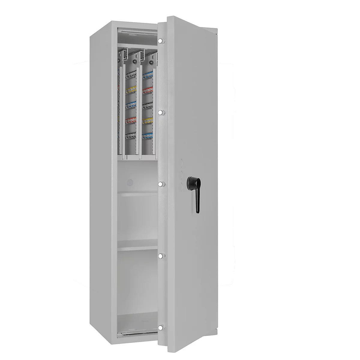 Sleutelkluis STC 2-400 Combi, klasse I volgens EN 1143-1, 400 haken, 10 ordners, 2 legborden, dubbelbaard slot, lichtgrijs RAL 7035