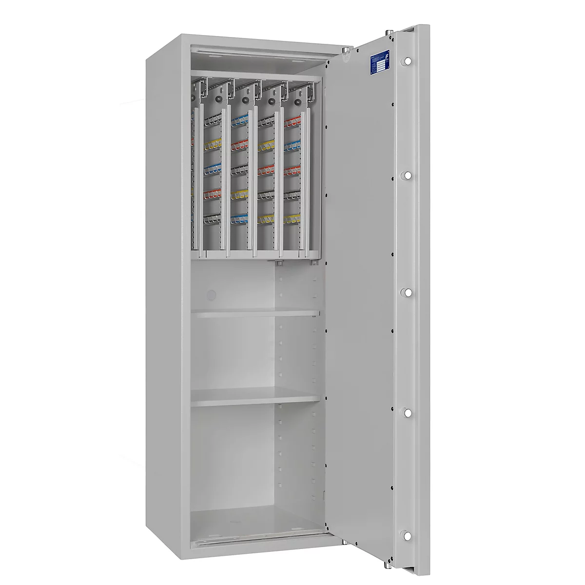 Sleutelkluis STC 2-400 Combi, klasse I volgens EN 1143-1, 400 haken, 10 ordners, 2 legborden, dubbelbaard slot, lichtgrijs RAL 7035