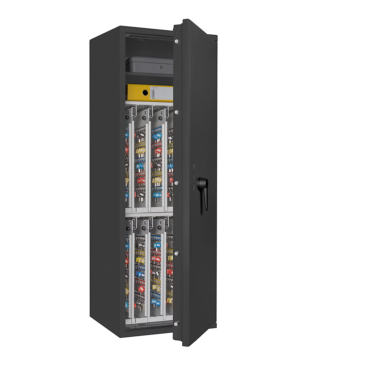 Sleutelkluis STC 2-800 Combi, klasse I volgens EN 1143-1, 800 haken, 2 ordners, 1 legbord, dubbelbaard slot, grafietgrijs RAL 7024