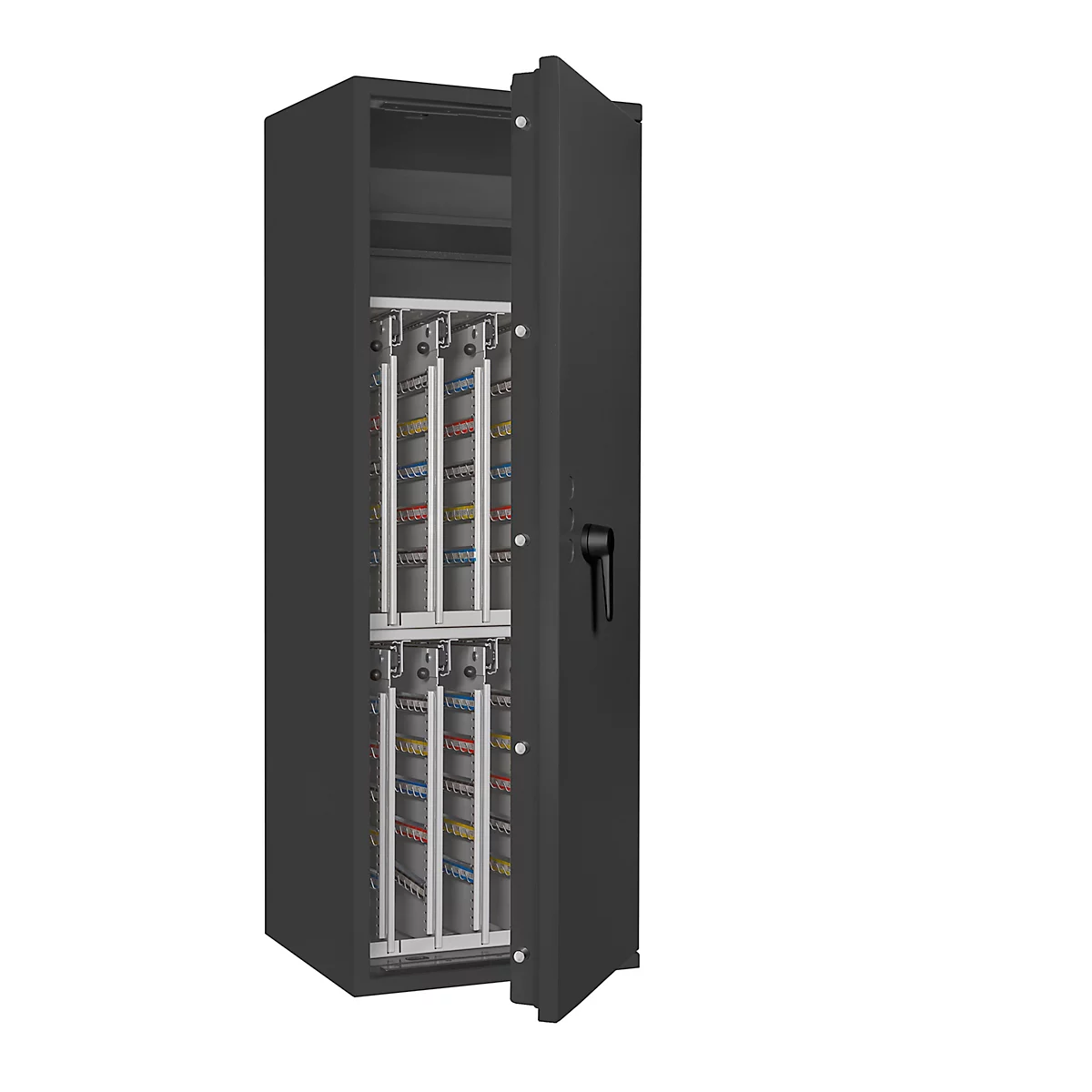 Sleutelkluis STC 2-800 Combi, klasse I volgens EN 1143-1, 800 haken, 2 ordners, 1 legbord, dubbelbaard slot, grafietgrijs RAL 7024