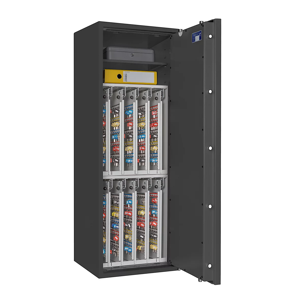 Sleutelkluis STC 2-800 Combi, klasse I volgens EN 1143-1, 800 haken, 2 ordners, 1 legbord, dubbelbaard slot, grafietgrijs RAL 7024