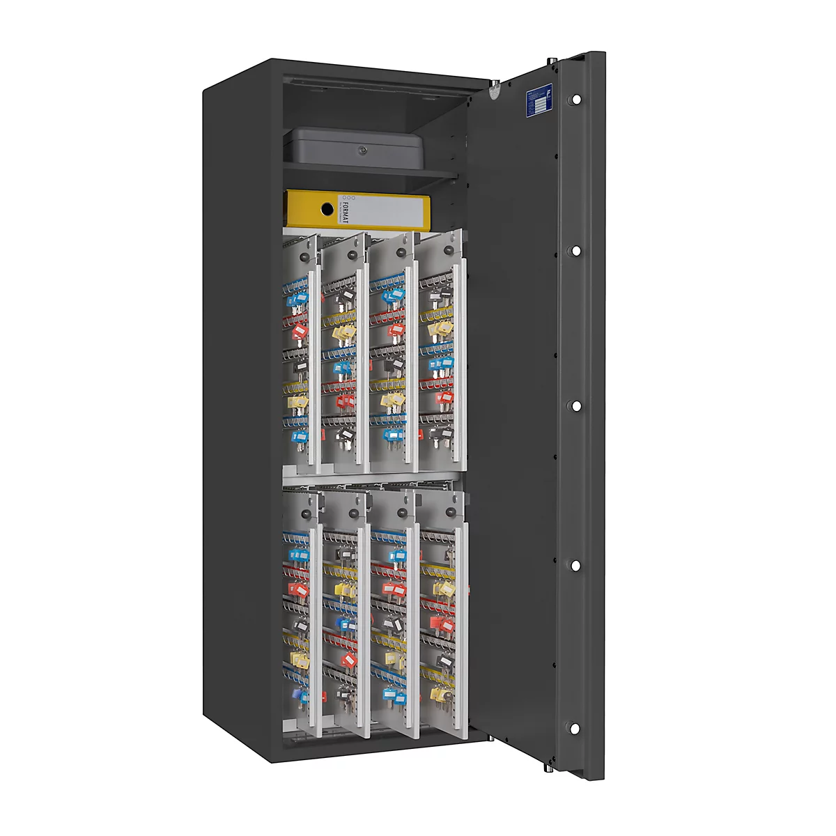 Sleutelkluis STC 2-800 Combi, klasse I volgens EN 1143-1, 800 haken, 2 ordners, 1 legbord, dubbelbaard slot, grafietgrijs RAL 7024