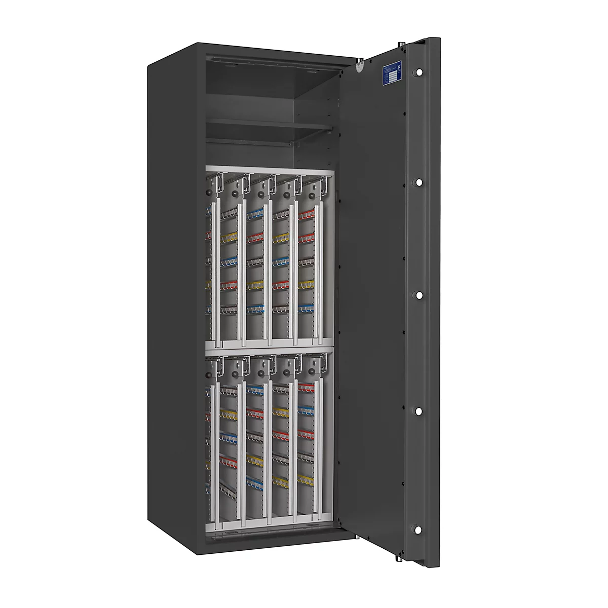 Sleutelkluis STC 2-800 Combi, klasse I volgens EN 1143-1, 800 haken, 2 ordners, 1 legbord, dubbelbaard slot, grafietgrijs RAL 7024