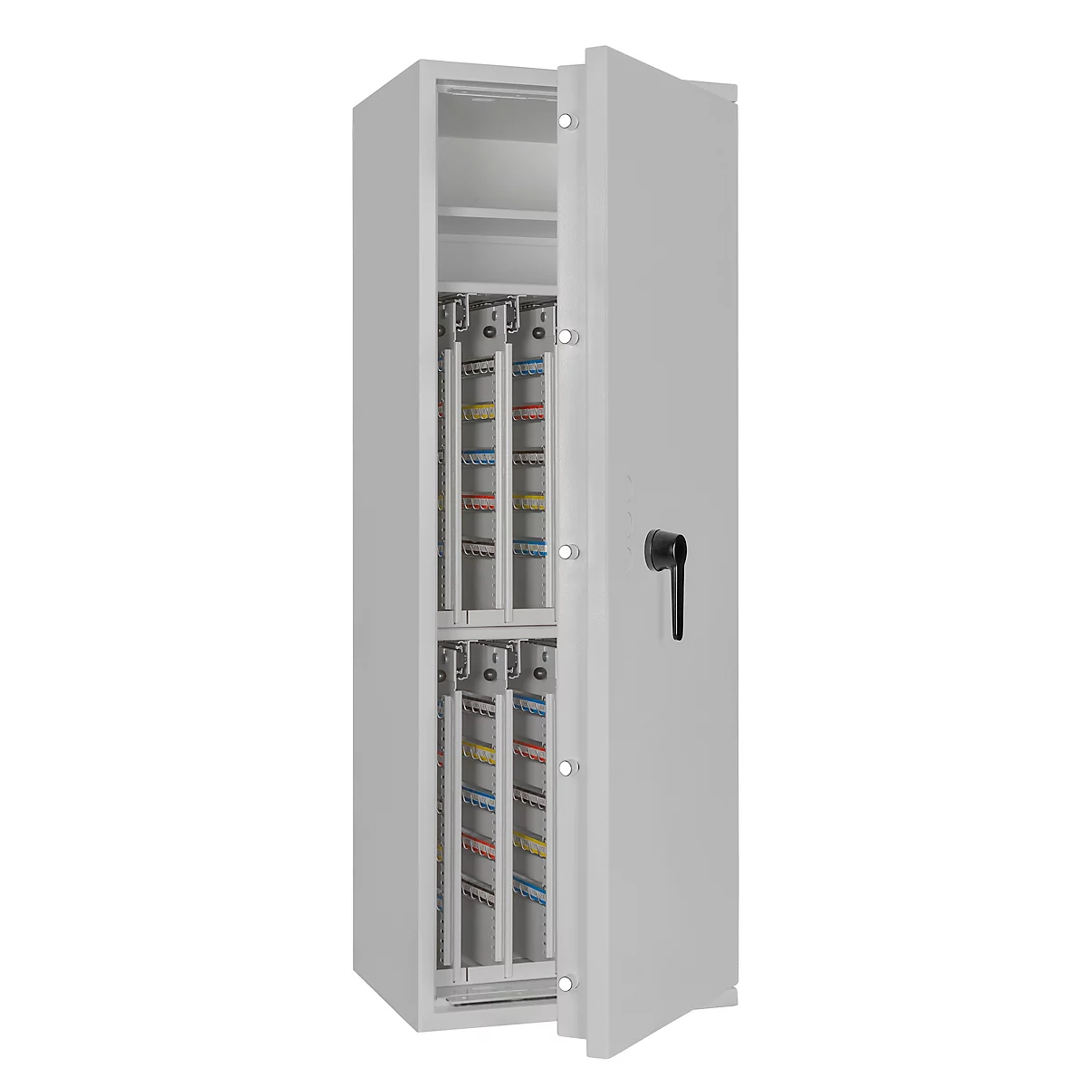 Sleutelkluis STC 2-800 Combi, klasse I volgens EN 1143-1, 800 haken, 2 ordners, 1 legbord, dubbelbaard slot, lichtgrijs RAL 7035