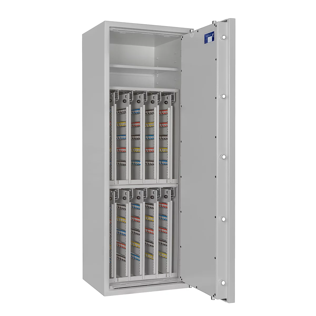 Sleutelkluis STC 2-800 Combi, klasse I volgens EN 1143-1, 800 haken, 2 ordners, 1 legbord, dubbelbaard slot, lichtgrijs RAL 7035