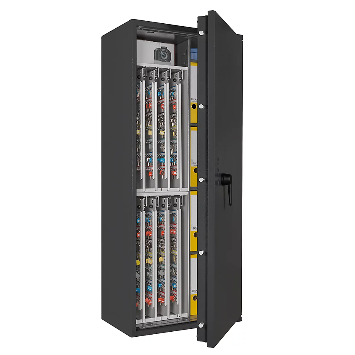 Sleutelkluis STC 3-896 Combi, klasse I volgens EN 1143-1, 896 haken, 12 ordners, 4 legborden, dubbelbaard slot, grafietgrijs RAL 7024