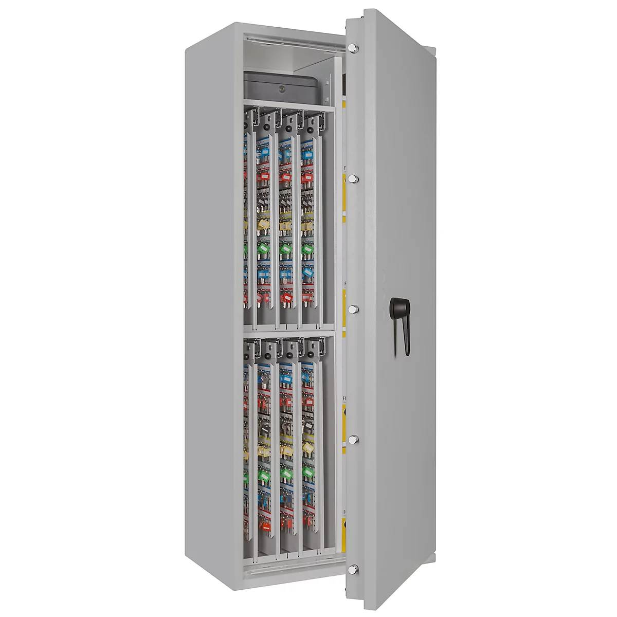 Sleutelkluis STC 3-896 Combi, klasse I volgens EN 1143-1, 896 haken, 12 ordners, 4 legborden, dubbelbaard slot, lichtgrijs RAL 7035