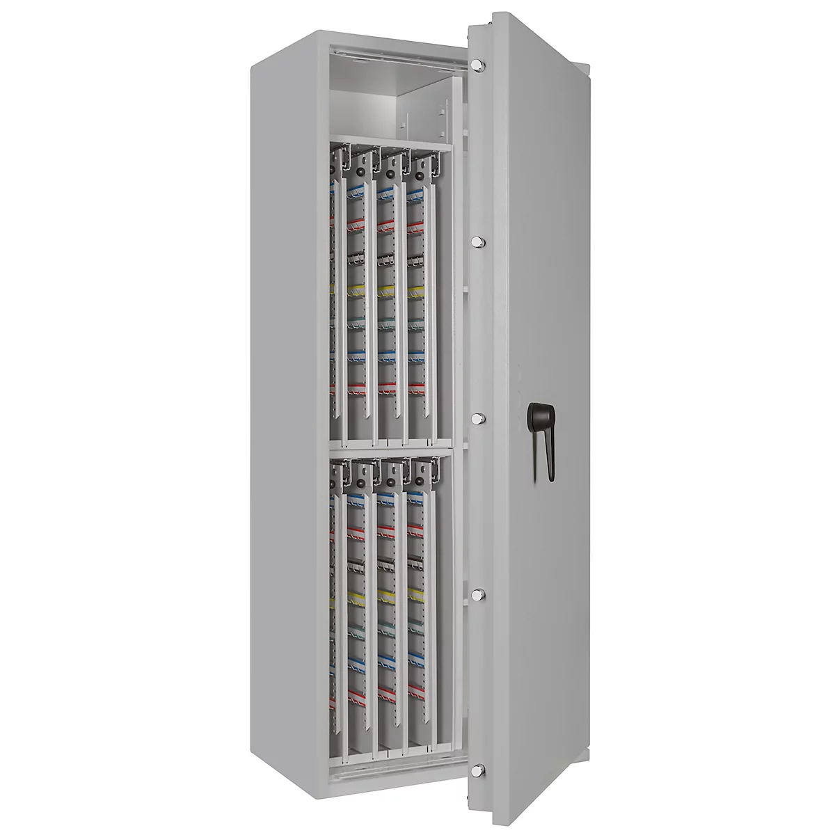 Sleutelkluis STC 3-896 Combi, klasse I volgens EN 1143-1, 896 haken, 12 ordners, 4 legborden, dubbelbaard slot, lichtgrijs RAL 7035