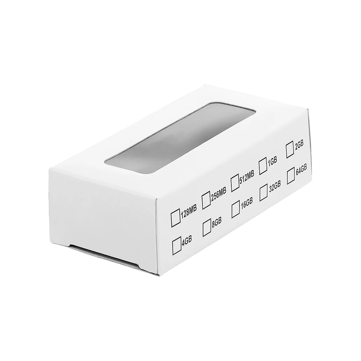 Slim Box pour clés USB, avec hublot transparent, blanc