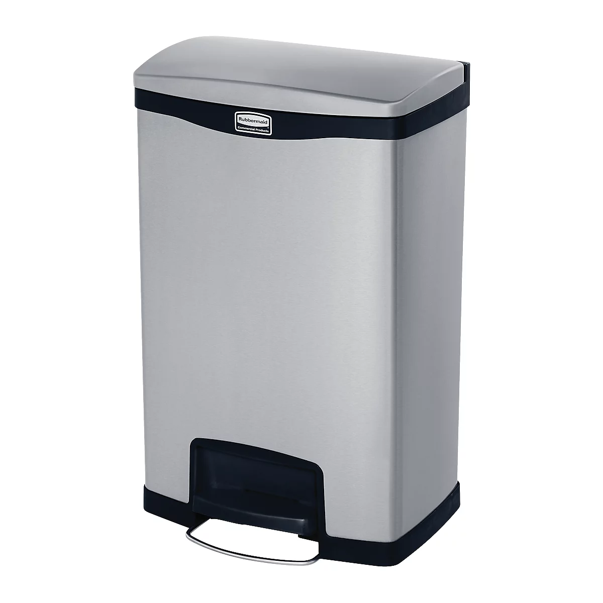Slim Jim Step-ON pedaal-afvalbak, van rvs, 50 liter, zwart