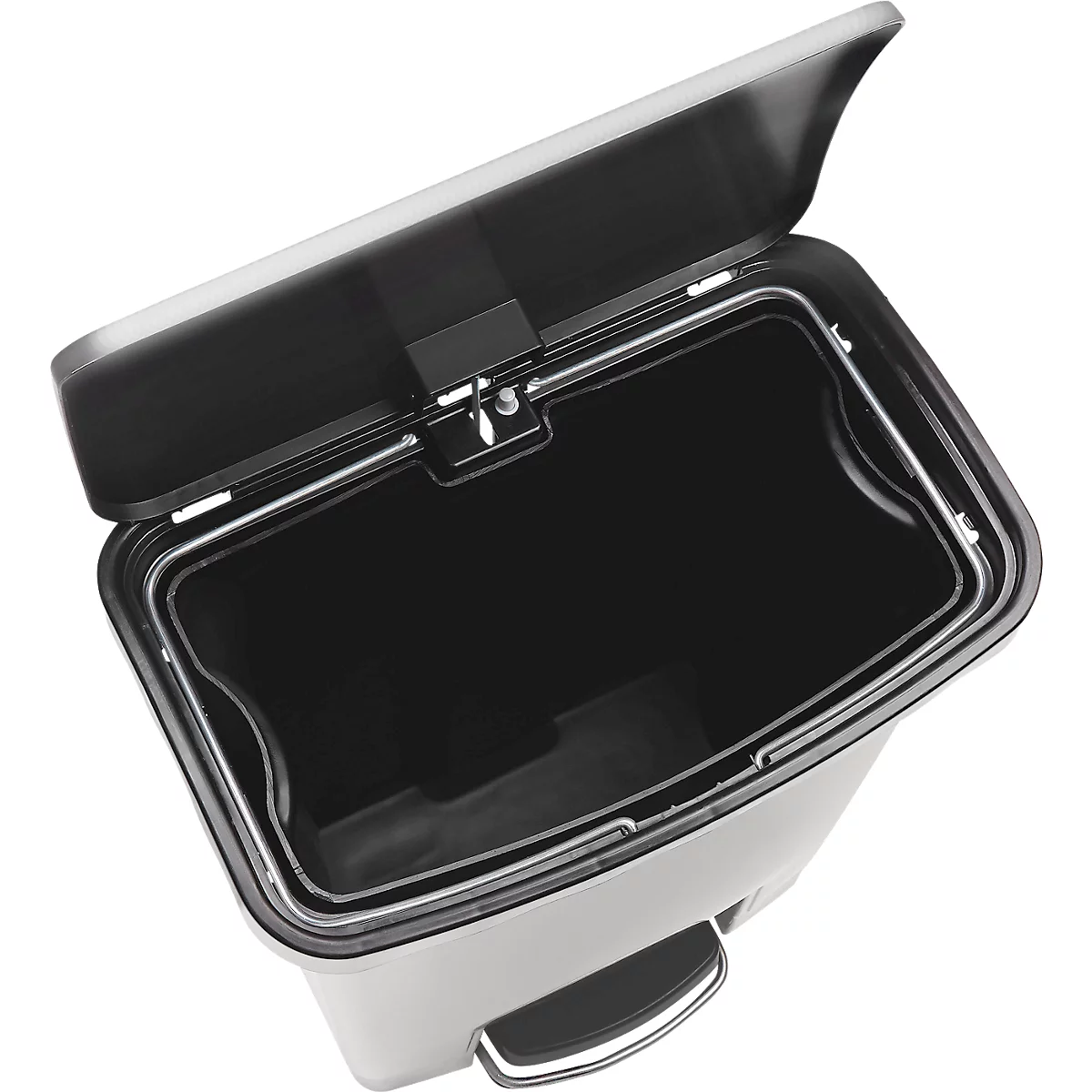 Slim Jim Step-ON pedaal-afvalbak, van rvs, 90 liter, zwart