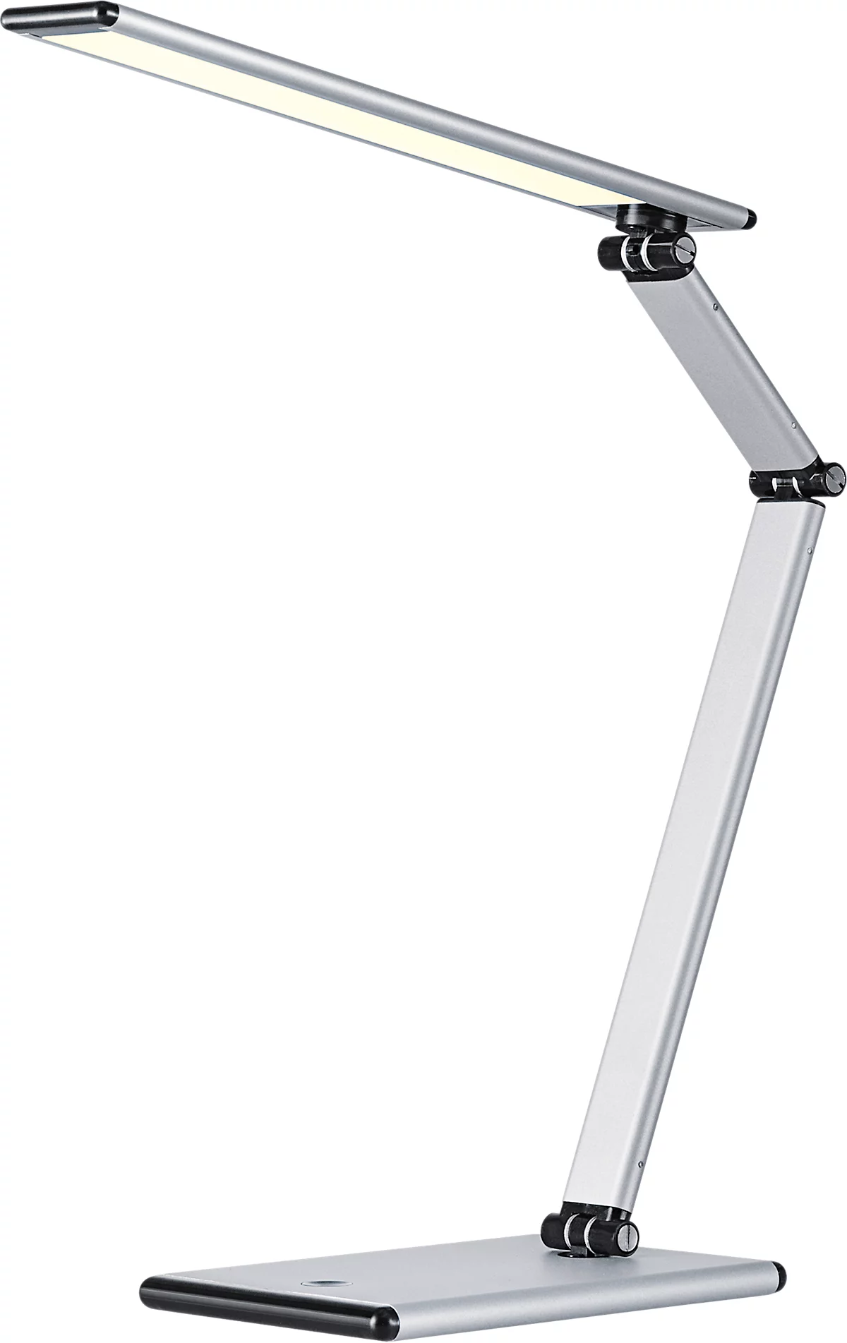 Slim led-bureaulamp, met 4-staps dimmer, verstelbare lampkop/-arm, space silver