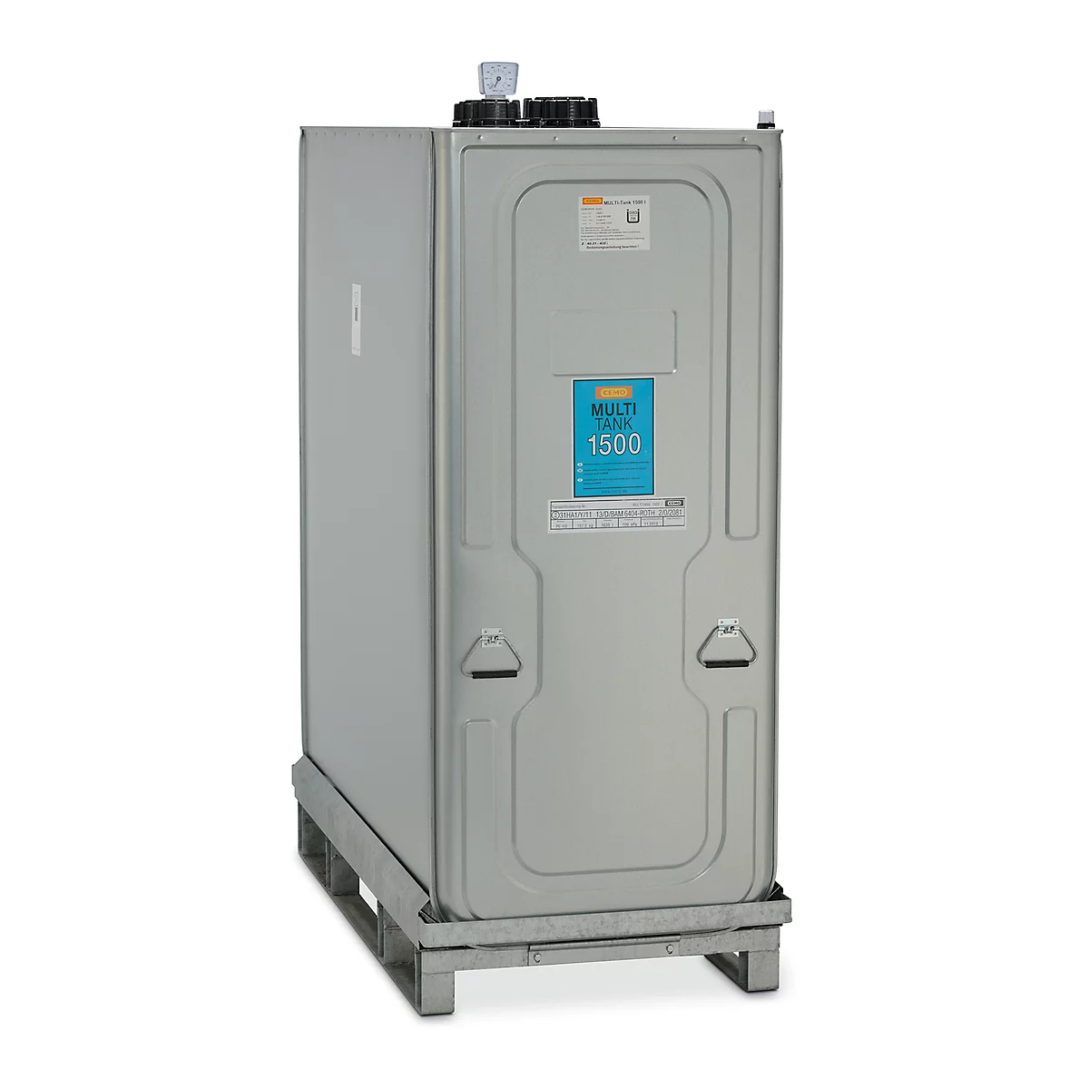 Smeermiddelentank Multi-Tank, voor verse &amp; gebruikte olie, incl. gegalvaniseerd opvangbakje, HDPE, 1500 l inhoud