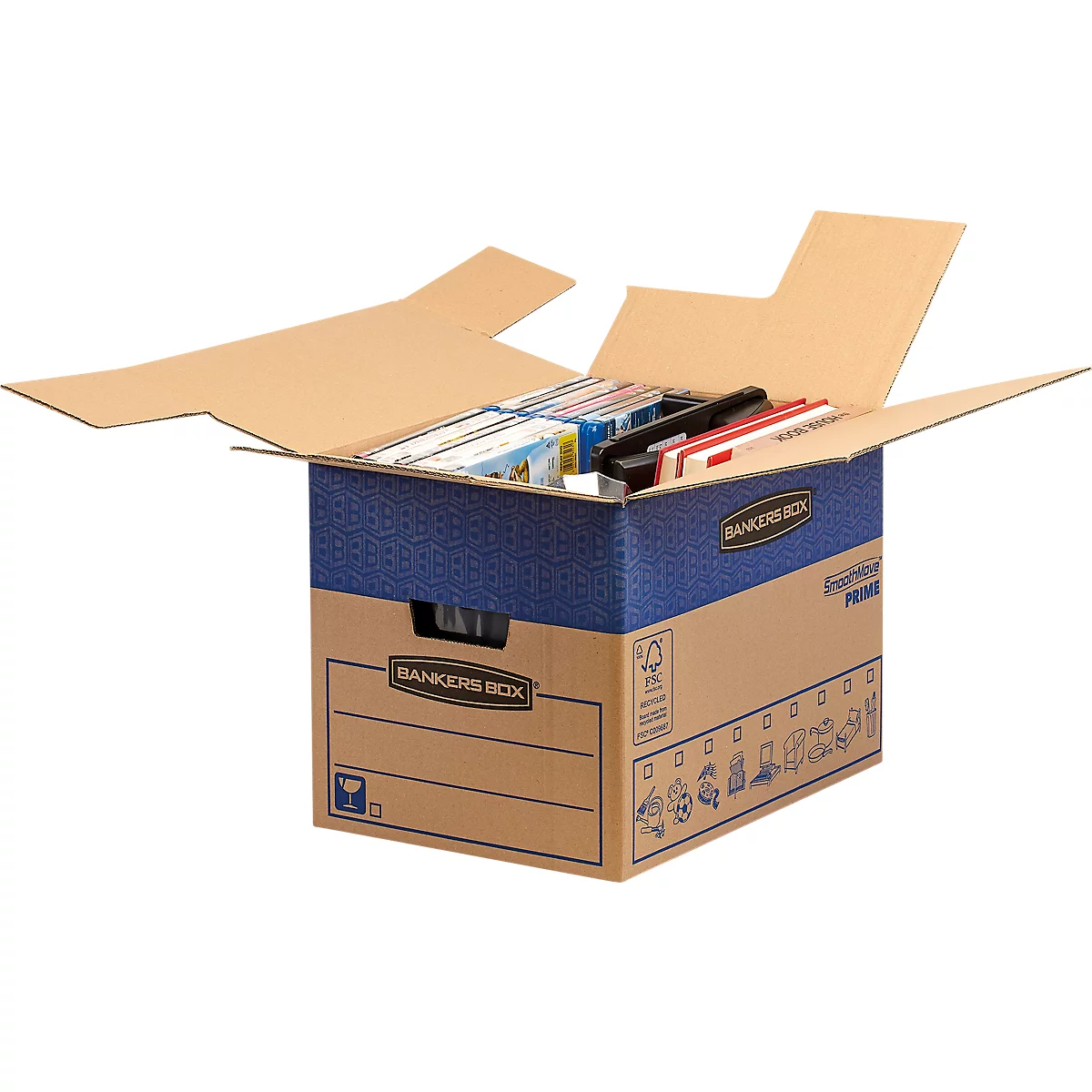 SmoothMove Umzugskarton FastFold, 37,5 L, 2-lagige Wellenpappe, H 310 x B 327 x T 429 mm, 5 Stück, braun