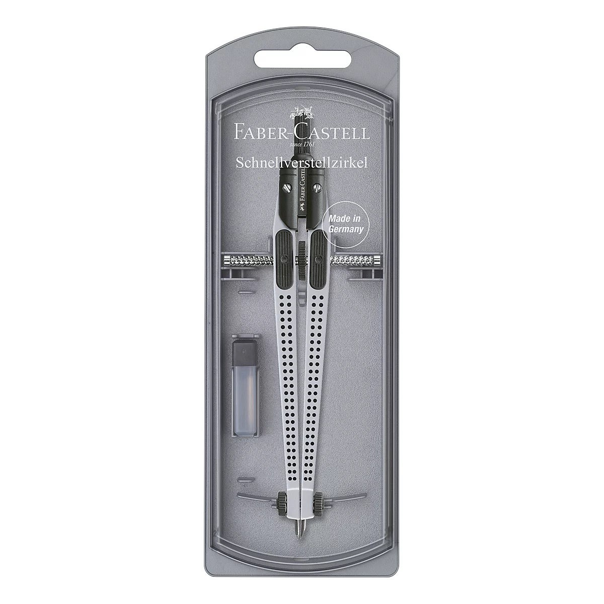 Snel verstelbare passer Faber-Castell GRIP, met antislip naald-/vullingklem