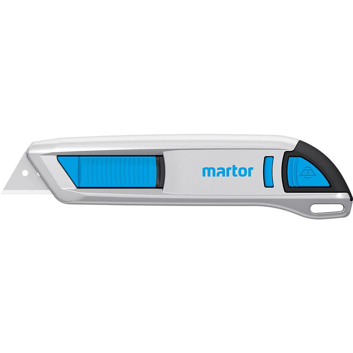 Snijmes Martor Secunorm 500, automatisch terugtrekken van het mes, ergonomische handgreep, stalen mes, snijdiepte 17 mm, L 143 x B 16 x H 36 mm