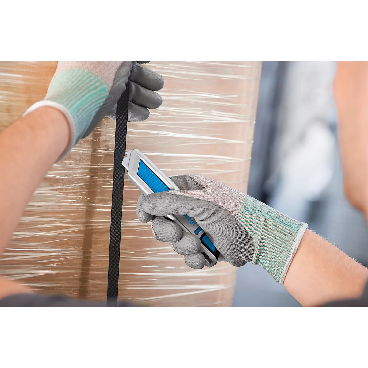 Snijmes Martor Secunorm 500, automatisch terugtrekken van het mes, ergonomische handgreep, stalen mes, snijdiepte 17 mm, L 143 x B 16 x H 36 mm