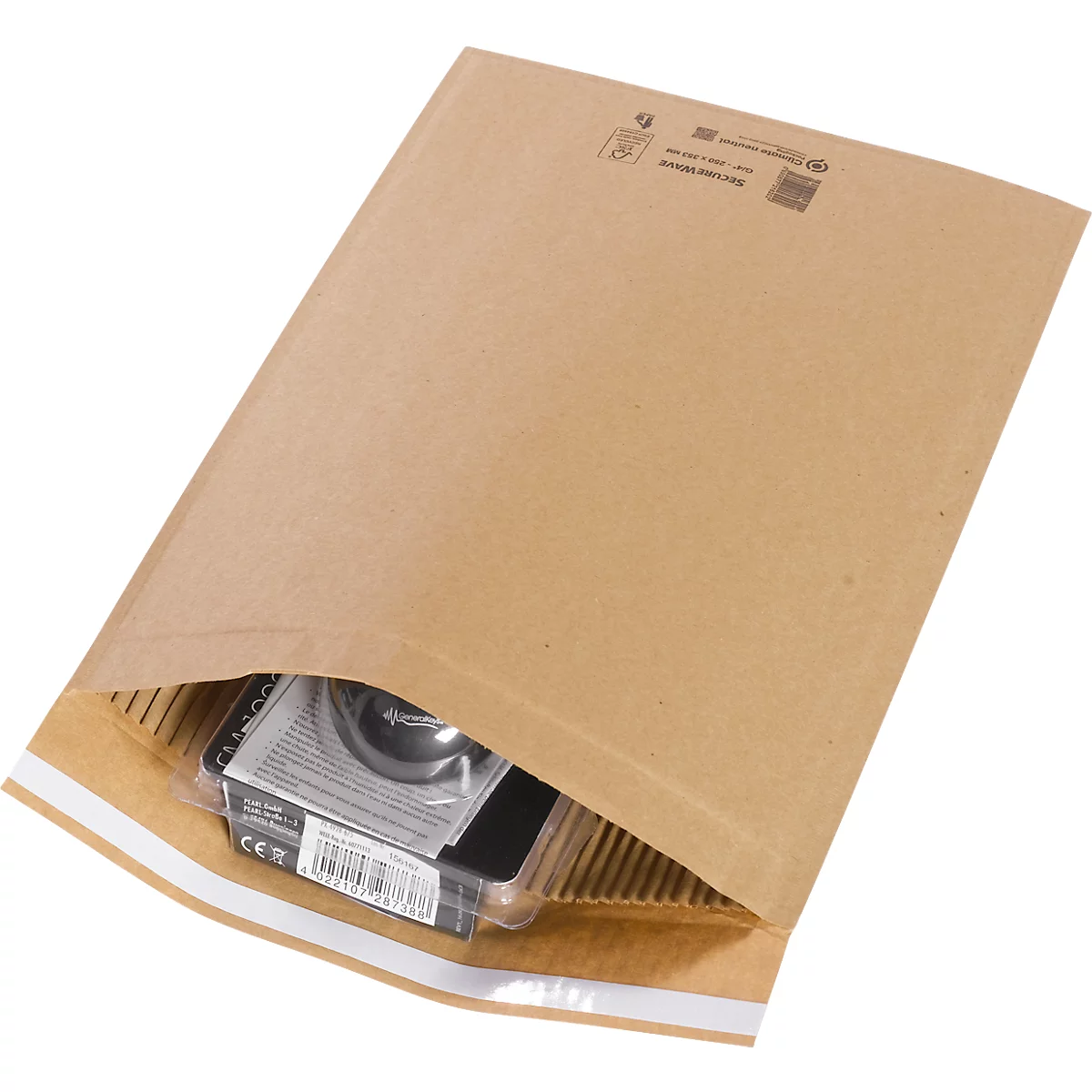 Sobres de correo SecureWave de MD Securepack®, acolchado de papel, adhesivo sensible a la presión, papel 100 % reciclado FSC®, formato G/4, 250 x 340 mm, 75 unidades