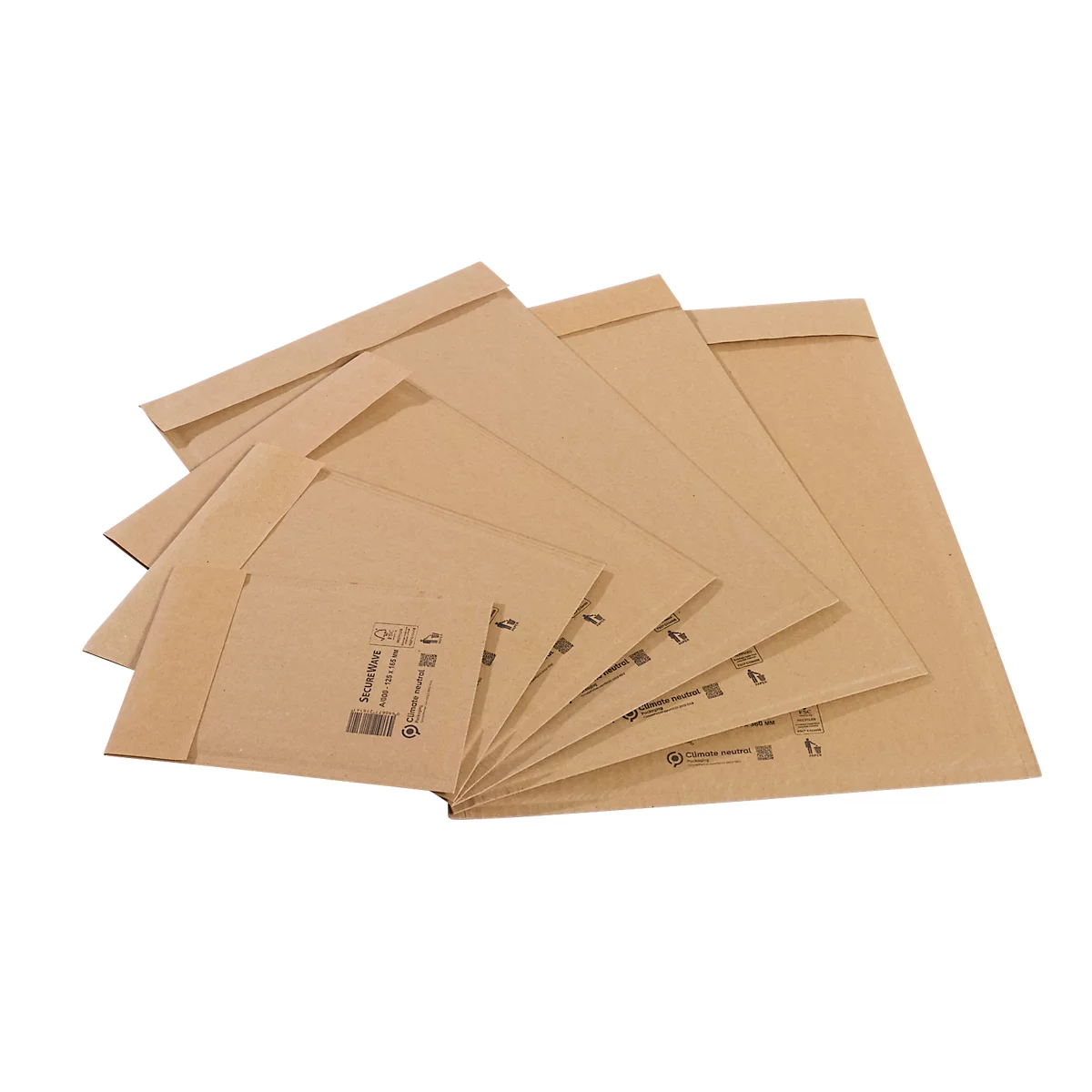 Sobres de correo SecureWave de MD Securepack®, acolchado de papel, adhesivo sensible a la presión, papel 100 % reciclado FSC®, formato H/5, 285 x 360 mm, 75 unidades